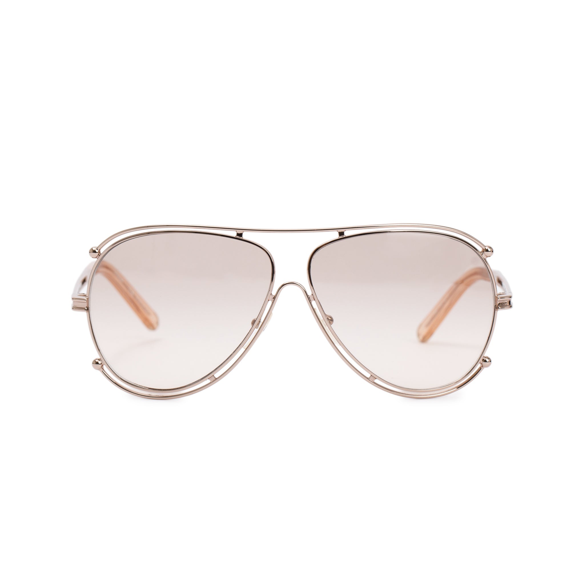 Chloe CE121S Metal Aviator Sunglasses w/ Case