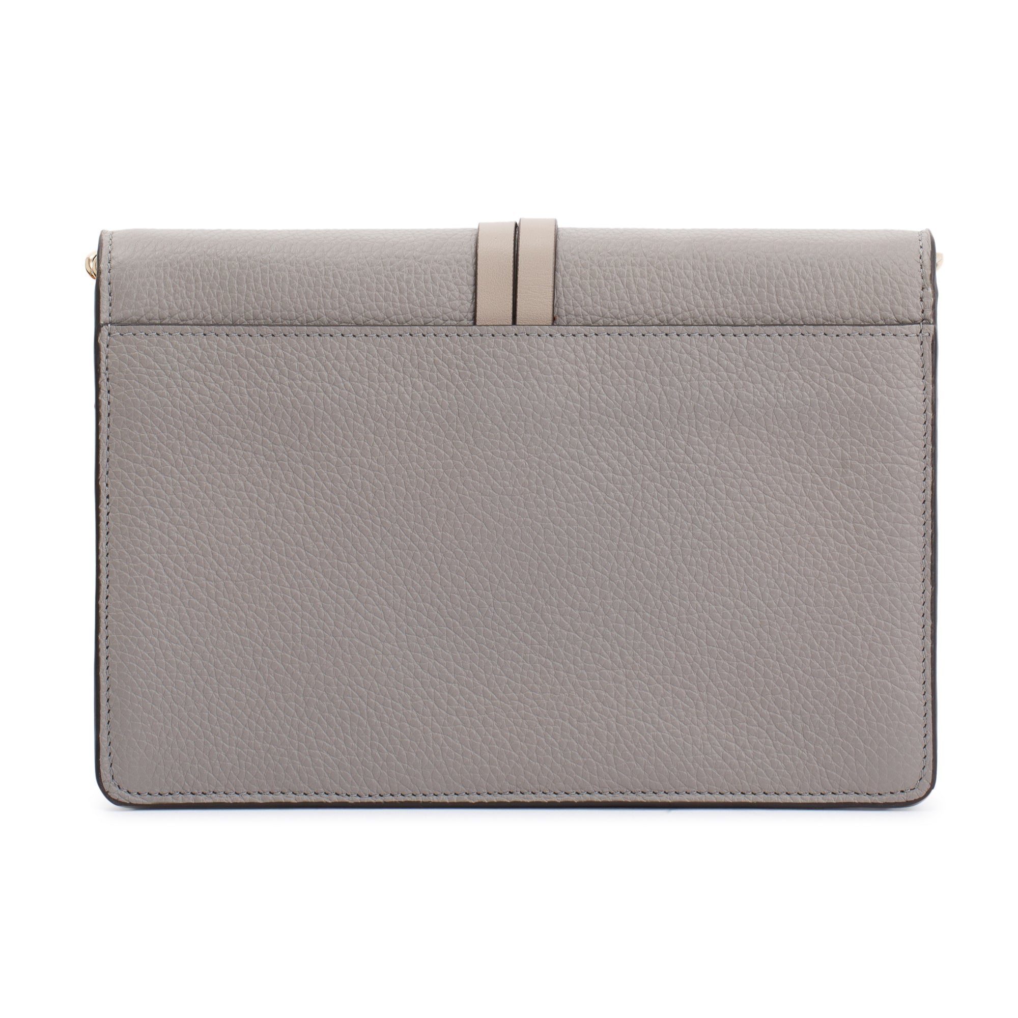 Chloe Grey Calfskin Leather Alphabet Clutch Crossbody Bag