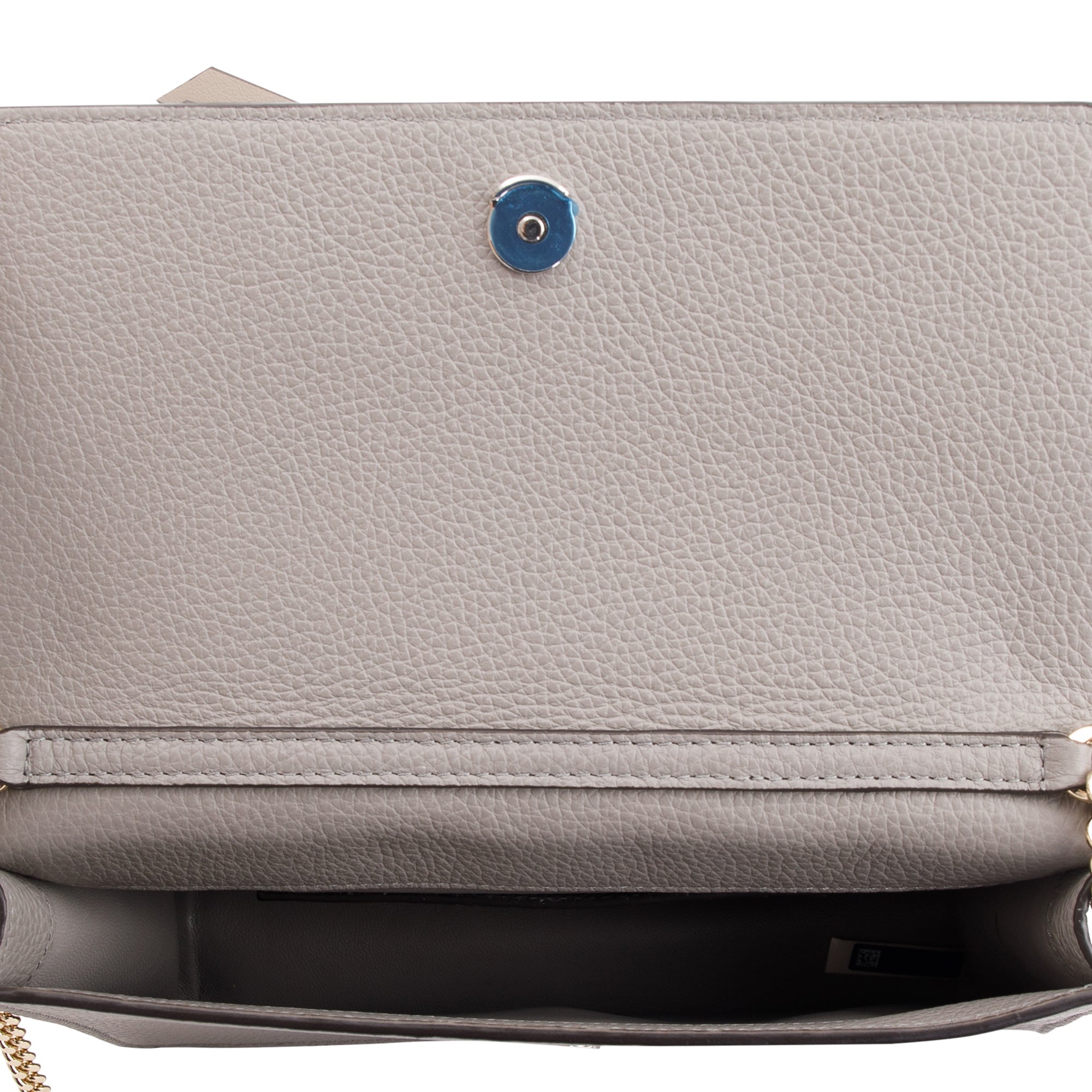 Chloe Grey Calfskin Leather Alphabet Clutch Crossbody Bag
