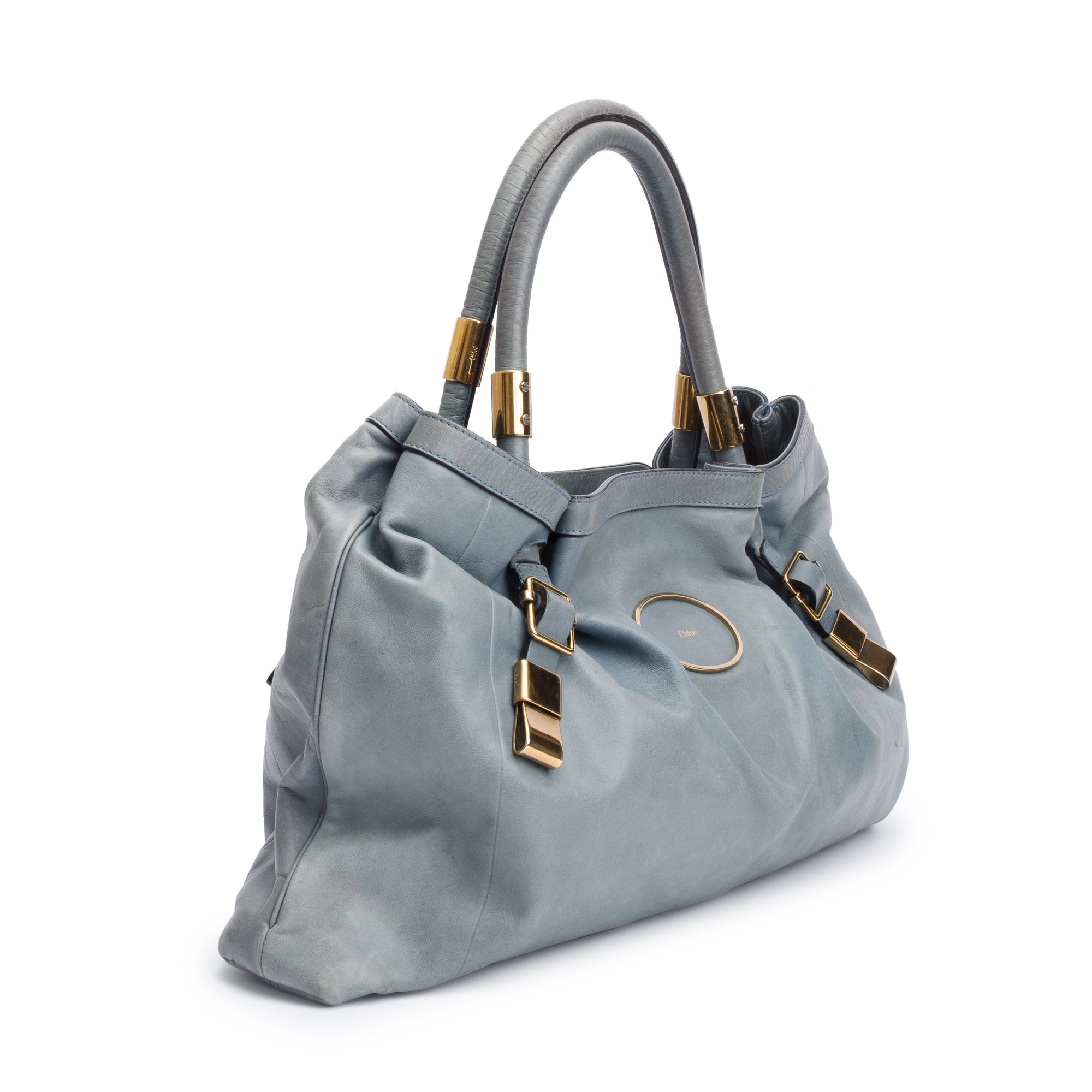 Chloe Grey Calfskin Leather Large Victoria Tote