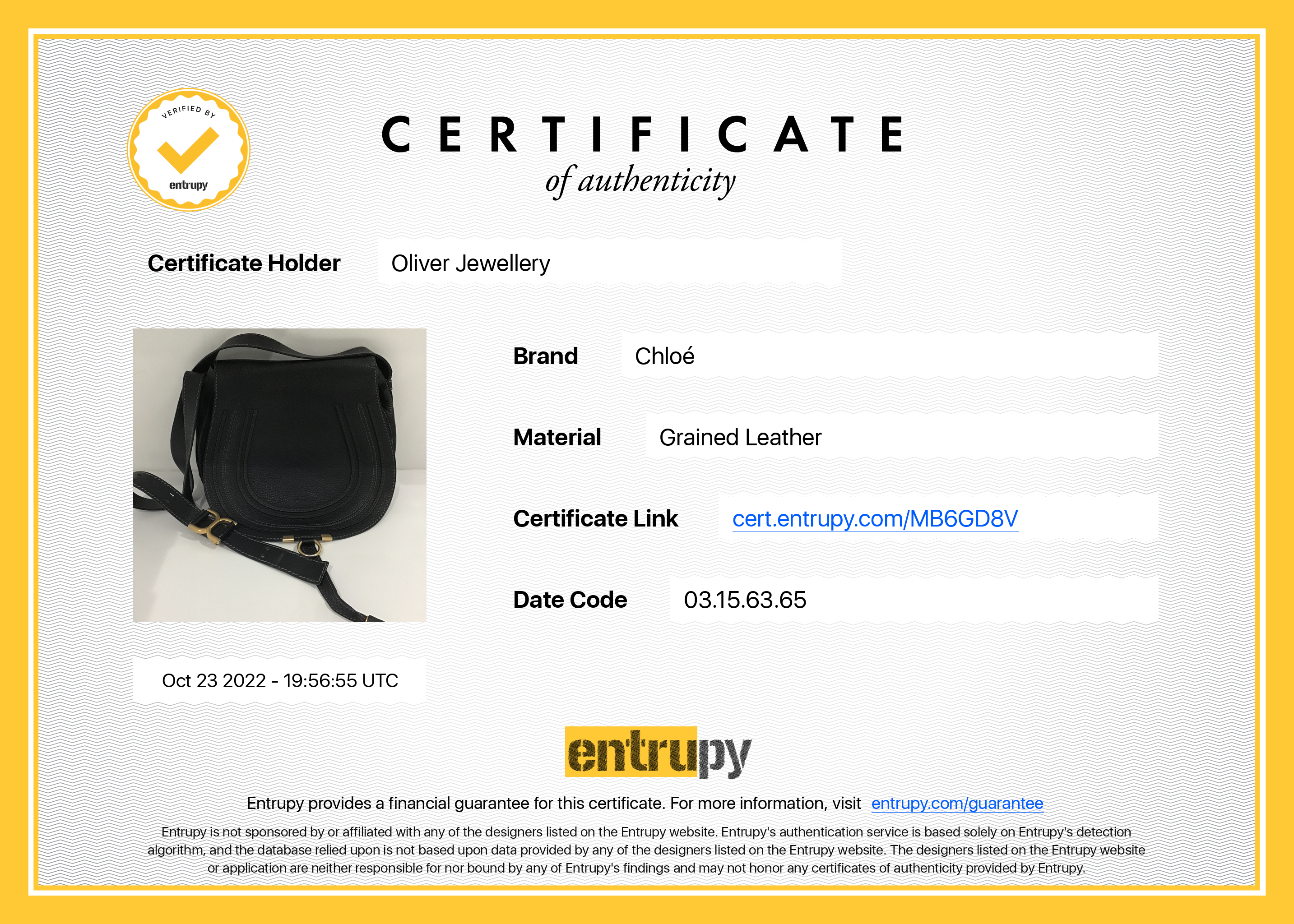 Chloe Medium Leather Marcie Crossbody Bag w/ Authenticity Card