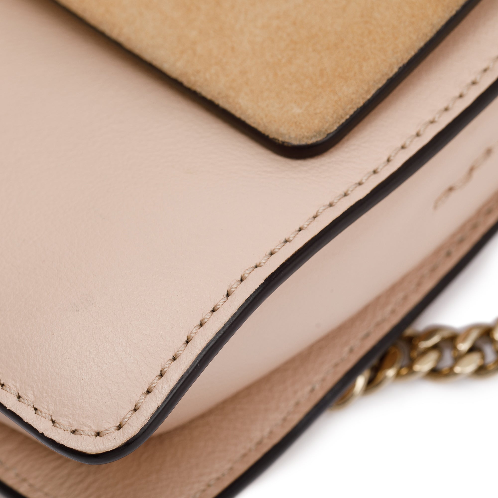 Chloe Neutral Suede & Calfskin Leather Small Faye Crossbody Bag