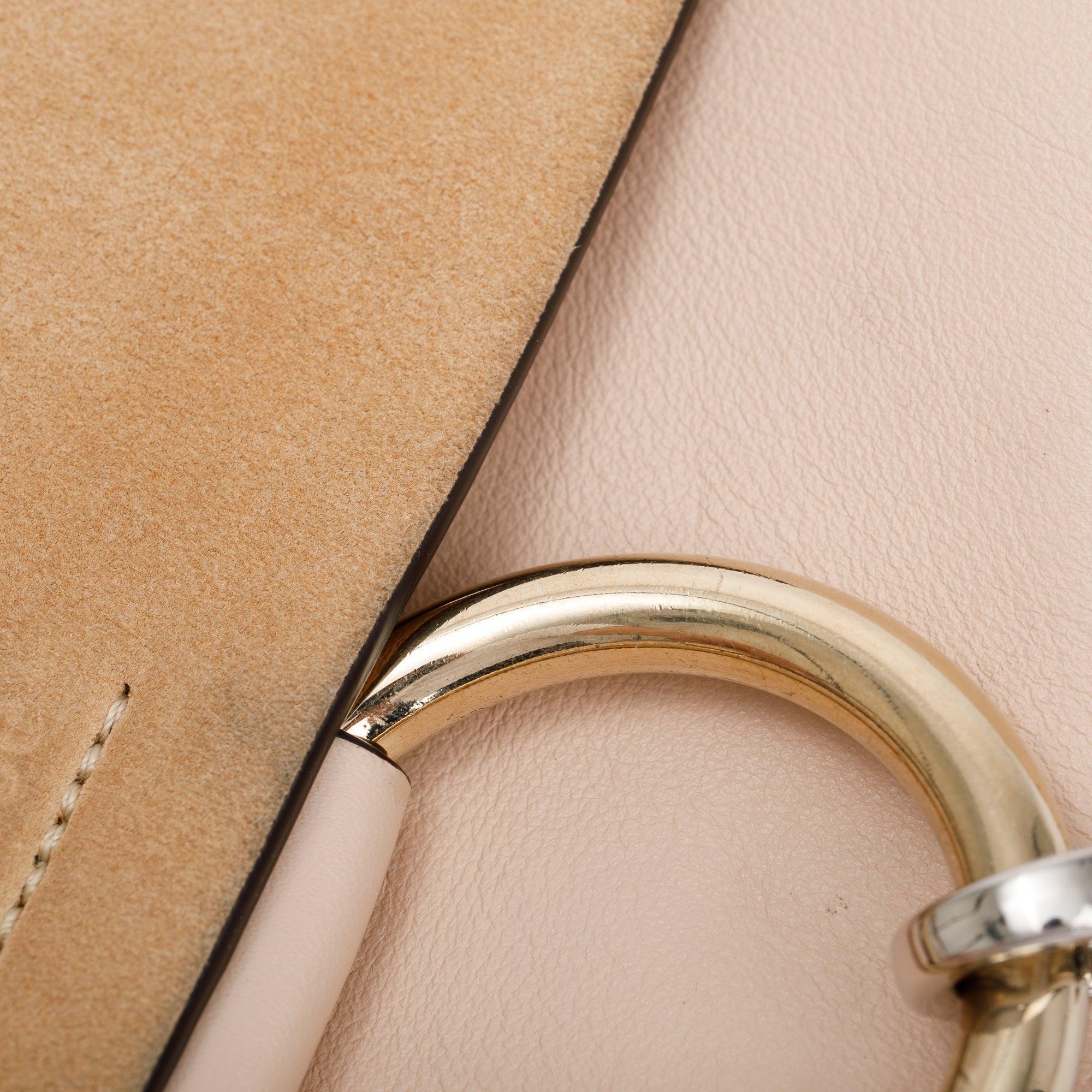 Chloe Neutral Suede & Calfskin Leather Small Faye Crossbody Bag