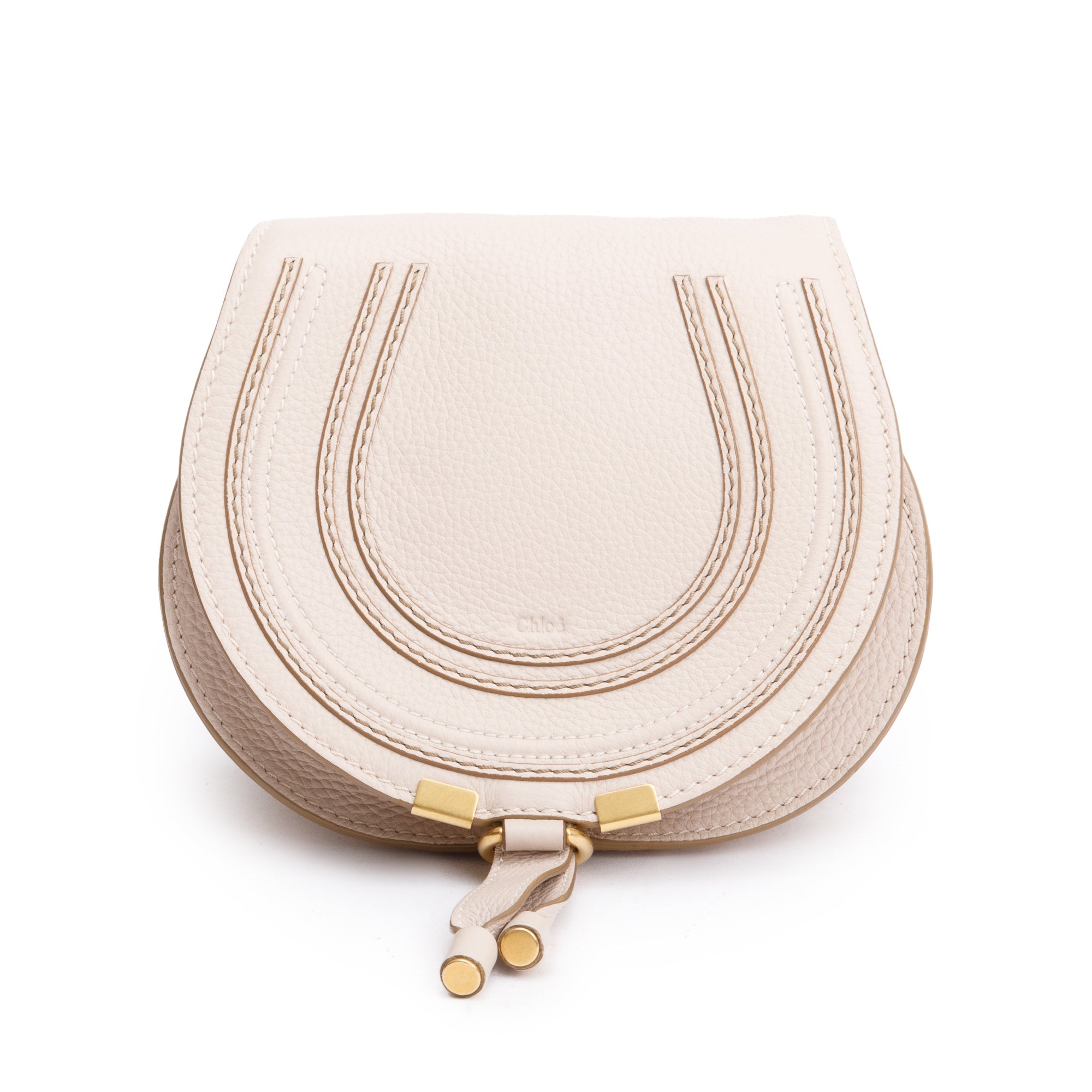 Chloe Pink Calfskin Leather Small Marcie Crossbody Bag