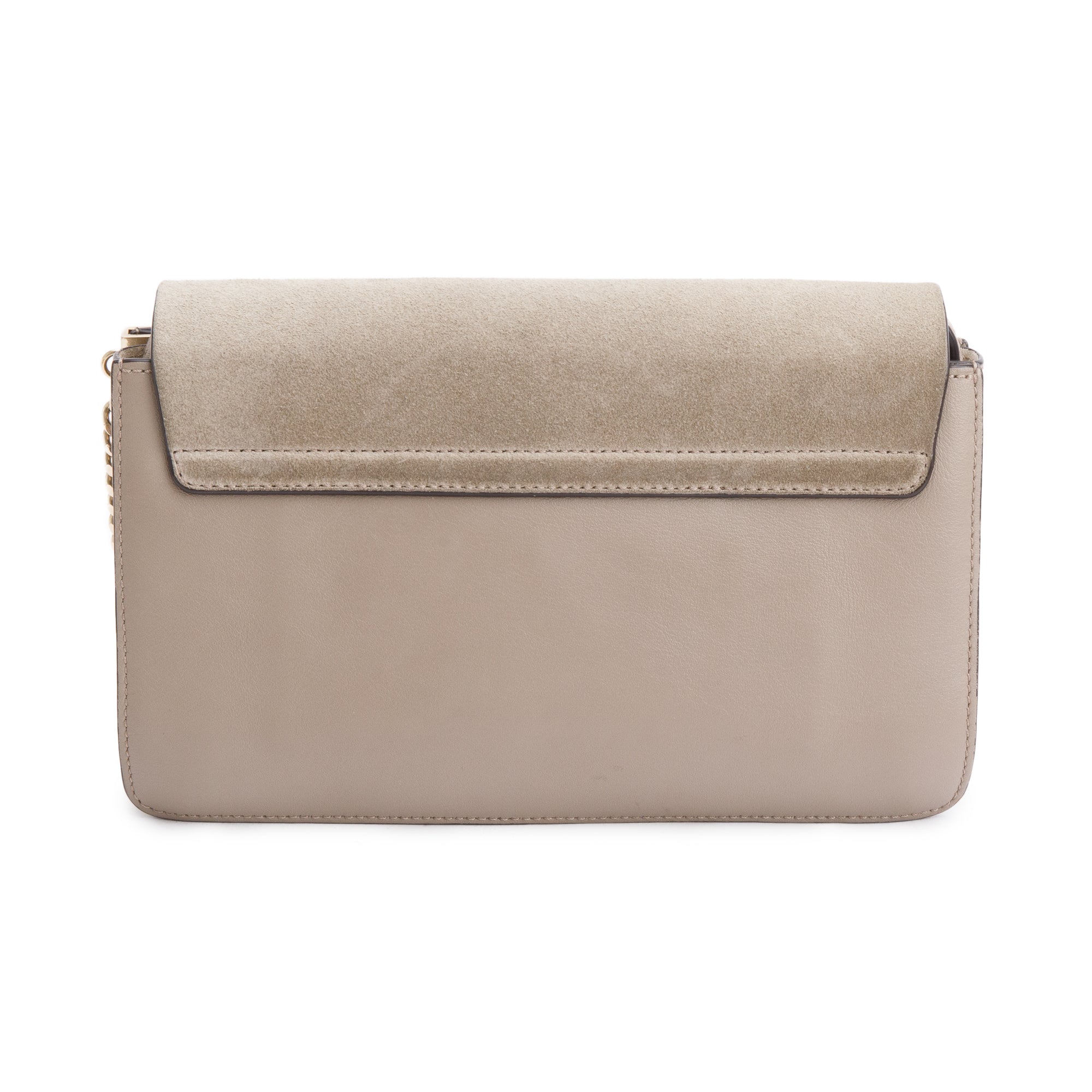 Chloe Taupe Suede & Calfskin Leather Small Faye Shoulder Bag
