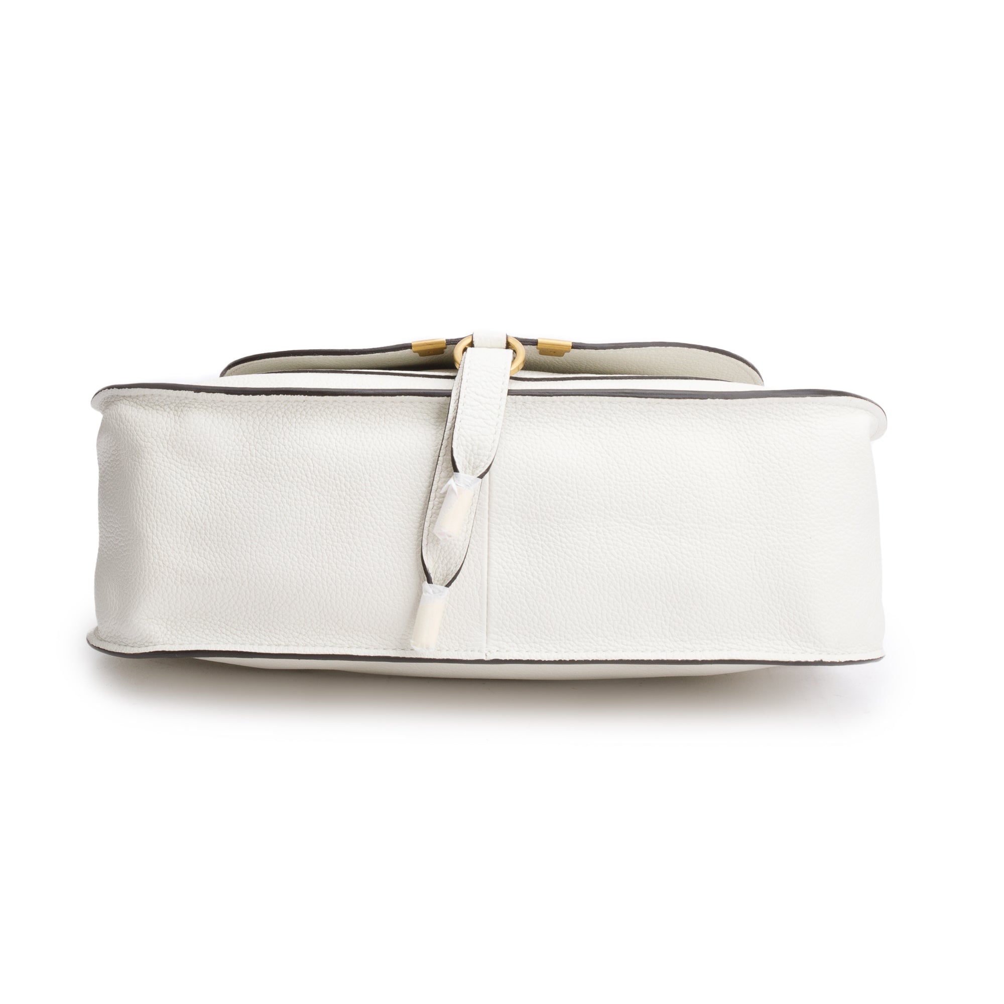 Chloe White Calfskin Leather Medium Marcie Shoulder Bag