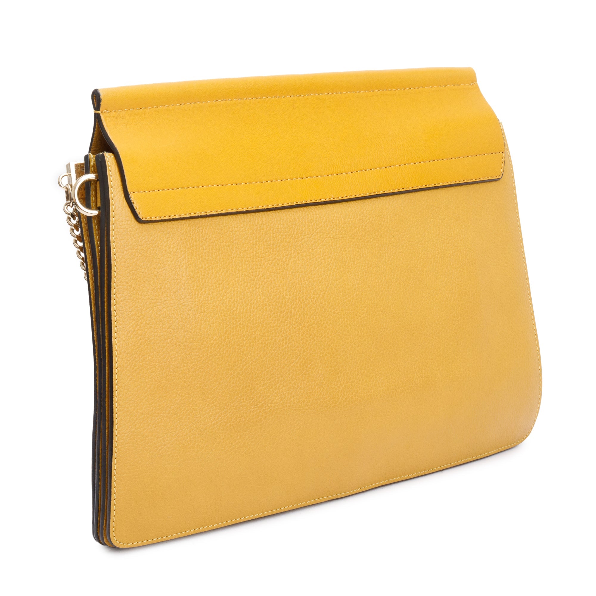 Chloe Yellow Calfskin Leather Medium Faye Shoulder Bag