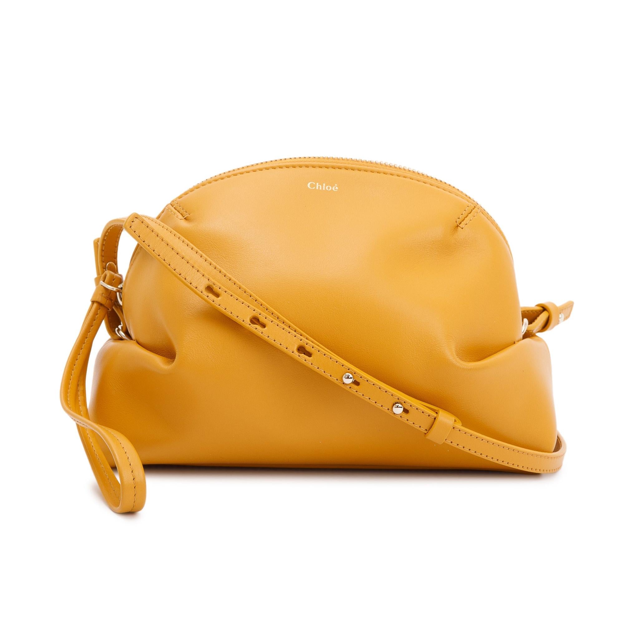 Chloe Yellow Calfskin Leather Mini Judy Crossbody Bag w/ Authenticity Card