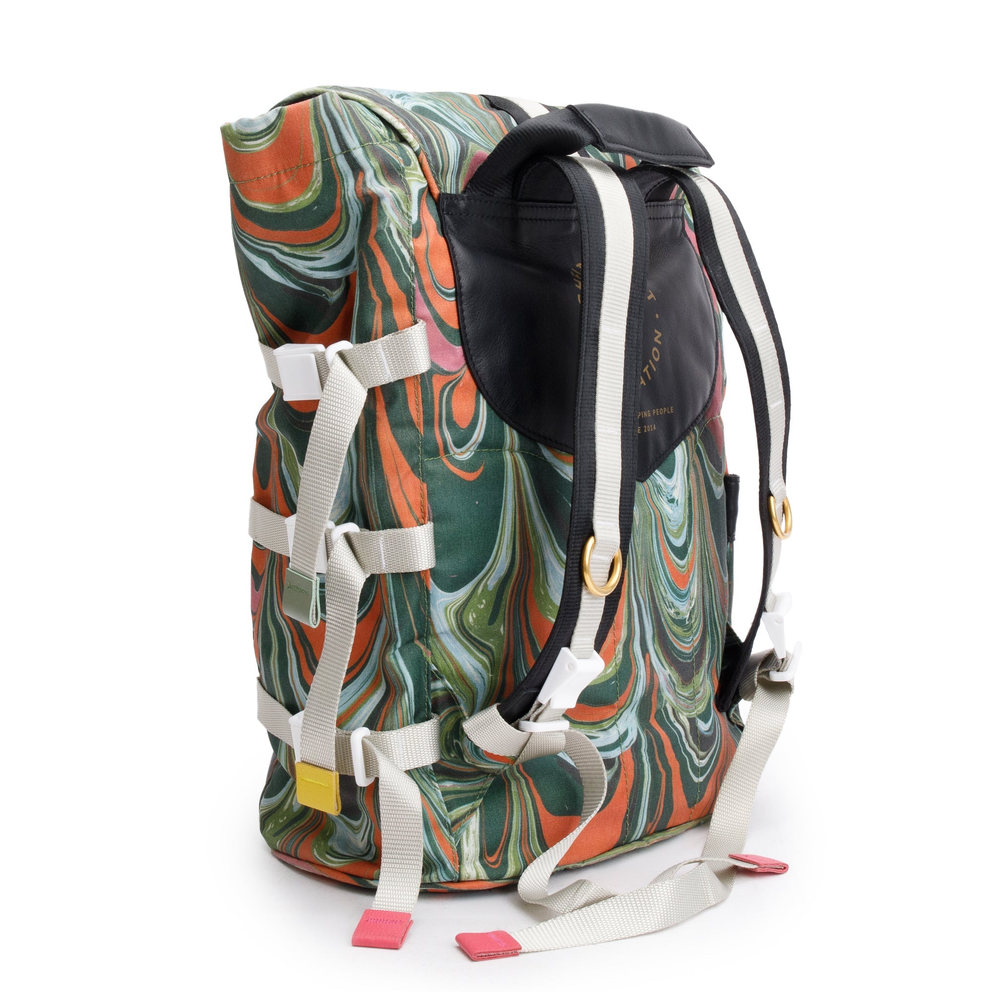 Chloe x Sheltersuit Multicolor Print Canvas Leather Trimmed Deep Ocean Backpack
