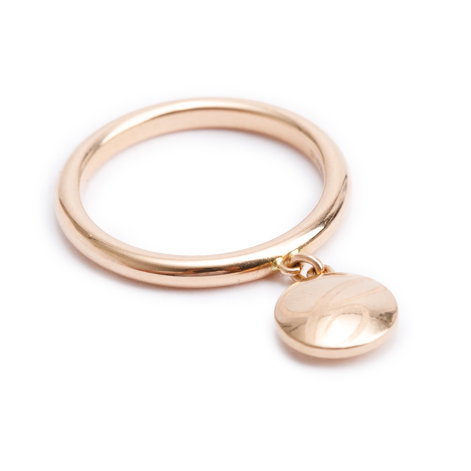 Chopard 18k Rose Gold Chopardissimo Round Dangle Band Ring, Size 6.5