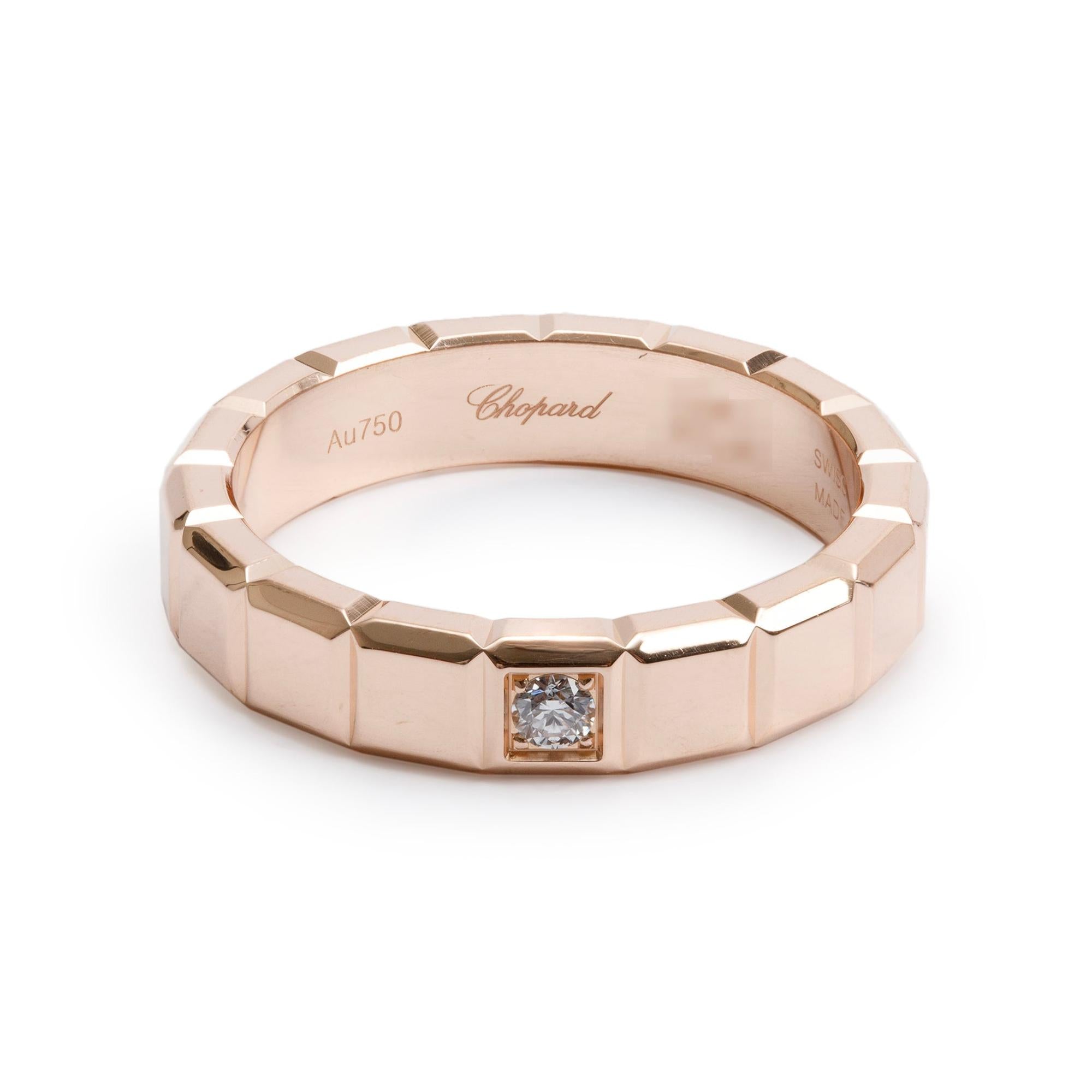 Chopard 18k Rose Gold Diamond Ice Cube Band Ring, Size 5.25