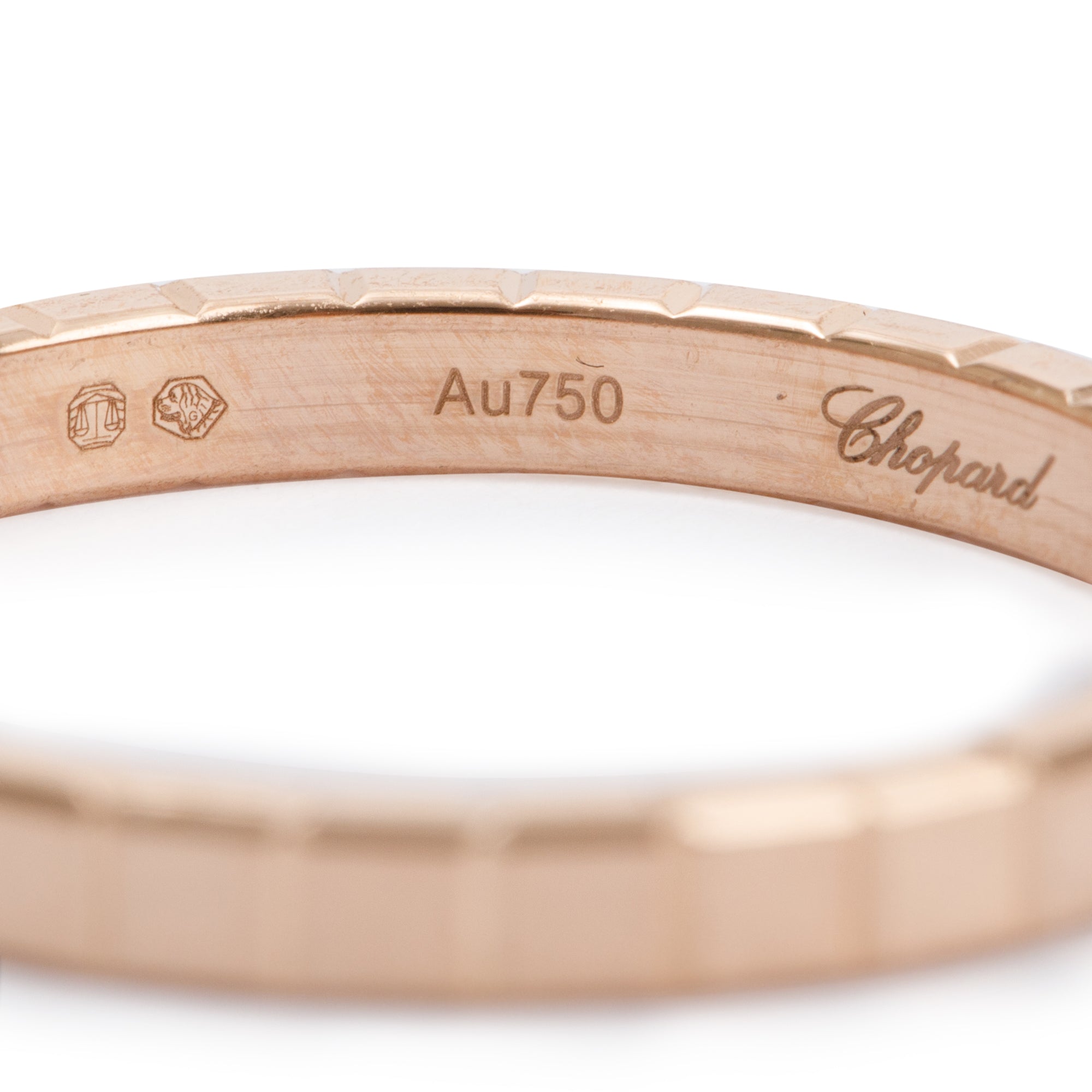 Chopard 18k Rose Gold Diamond Ice Cube Band Ring, Size 8.75 w/ Box