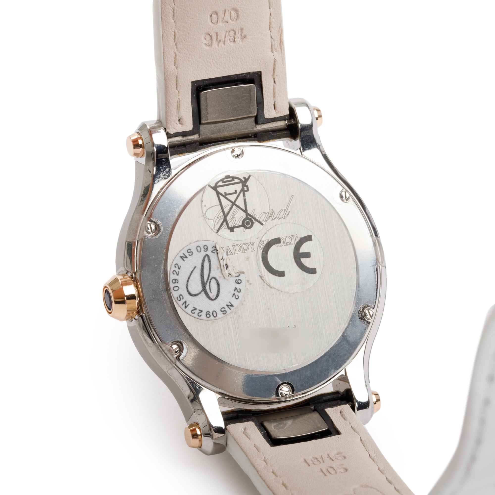 Chopard 18k Rose Gold & Stainless Steel Happy Sport Diamond Gems 36 MM Watch