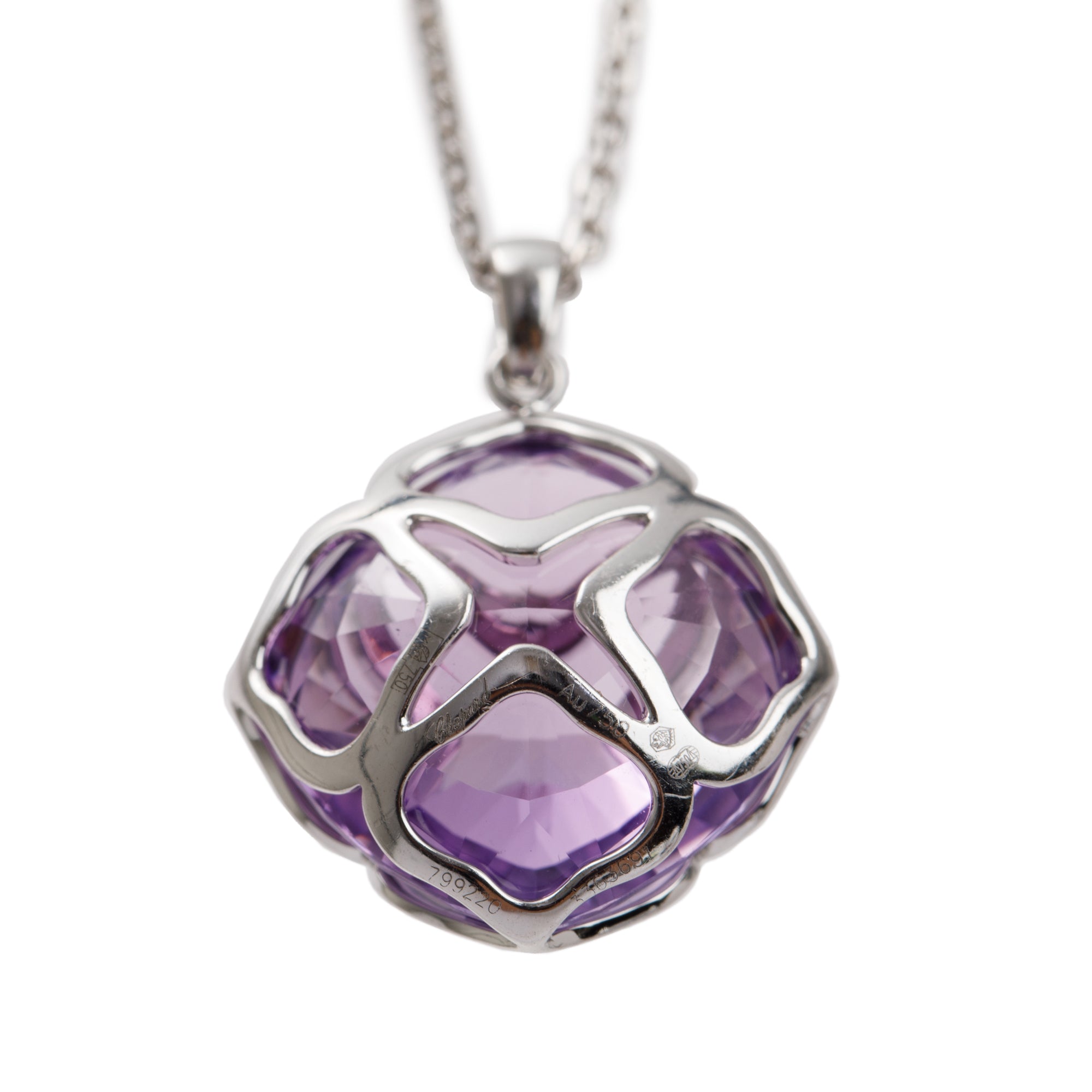 Chopard 18k White Gold Amethyst Imperiale Pendant Necklace