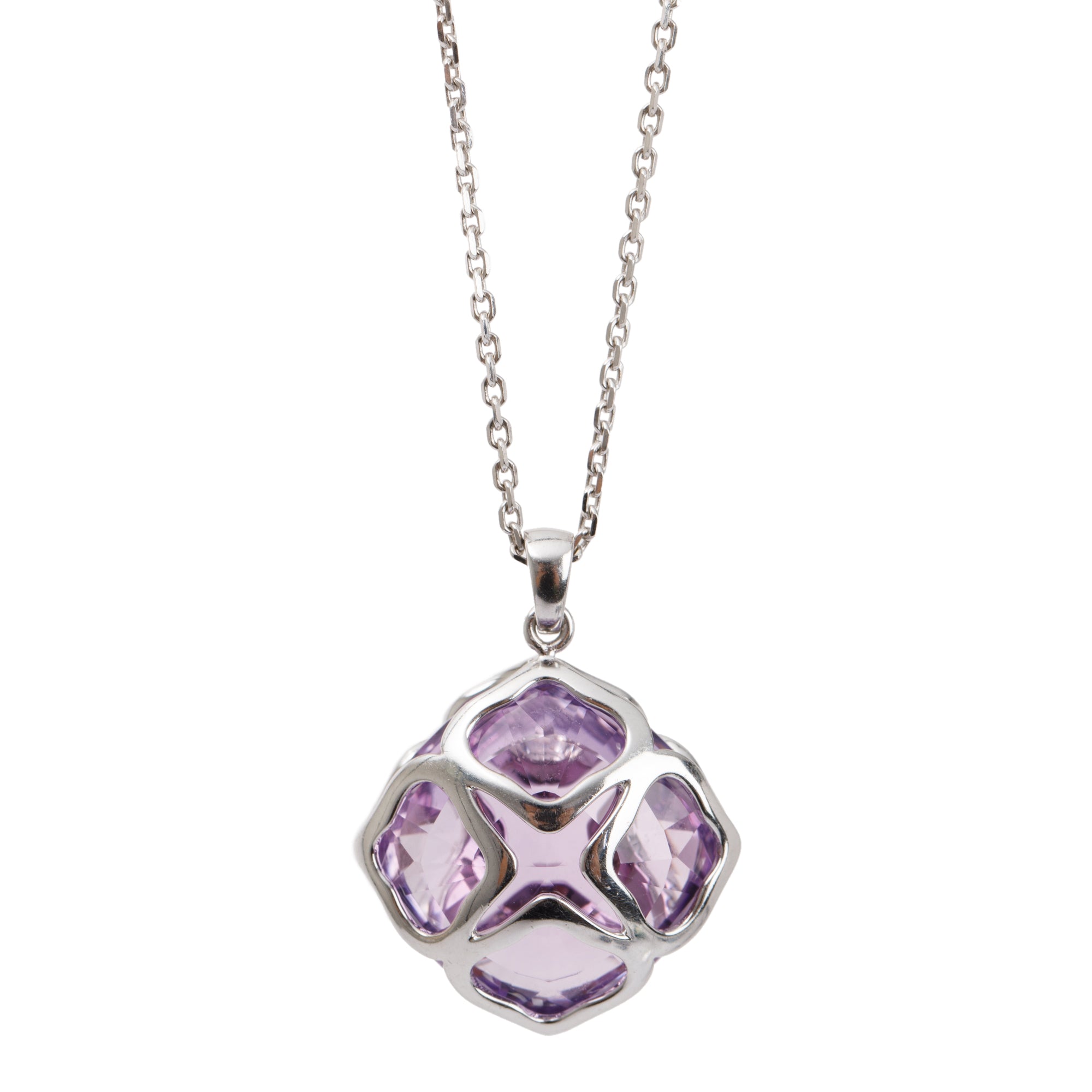 Chopard 18k White Gold Amethyst Imperiale Pendant Necklace