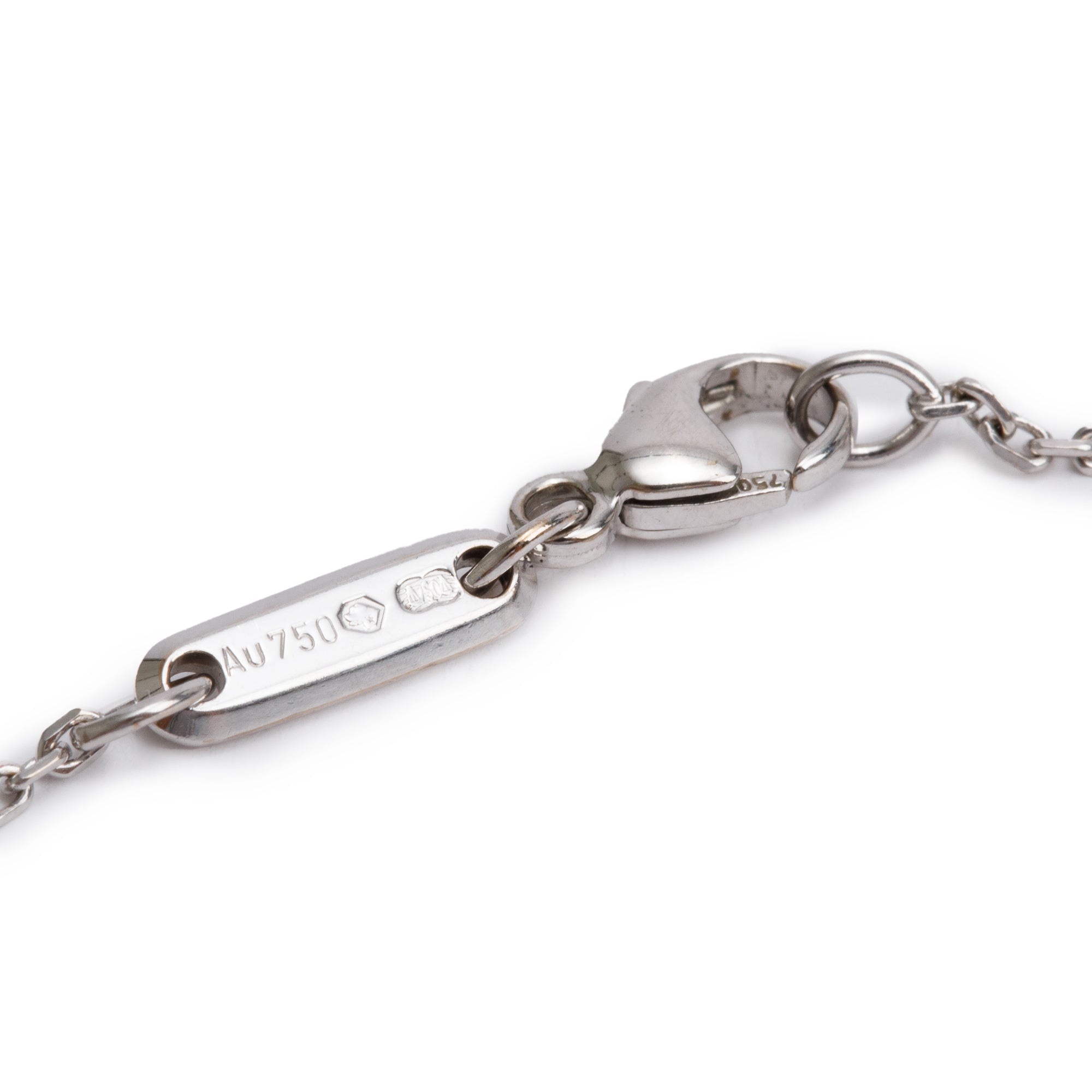 Chopard 18k White Gold Diamond Happy Hearts Pendant Necklace