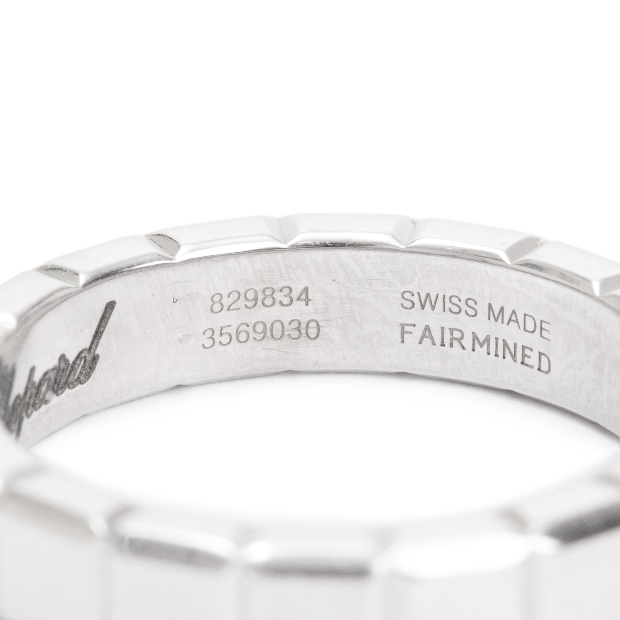 Chopard 18k White Gold Diamond Ice Cube Band Ring, Size 6