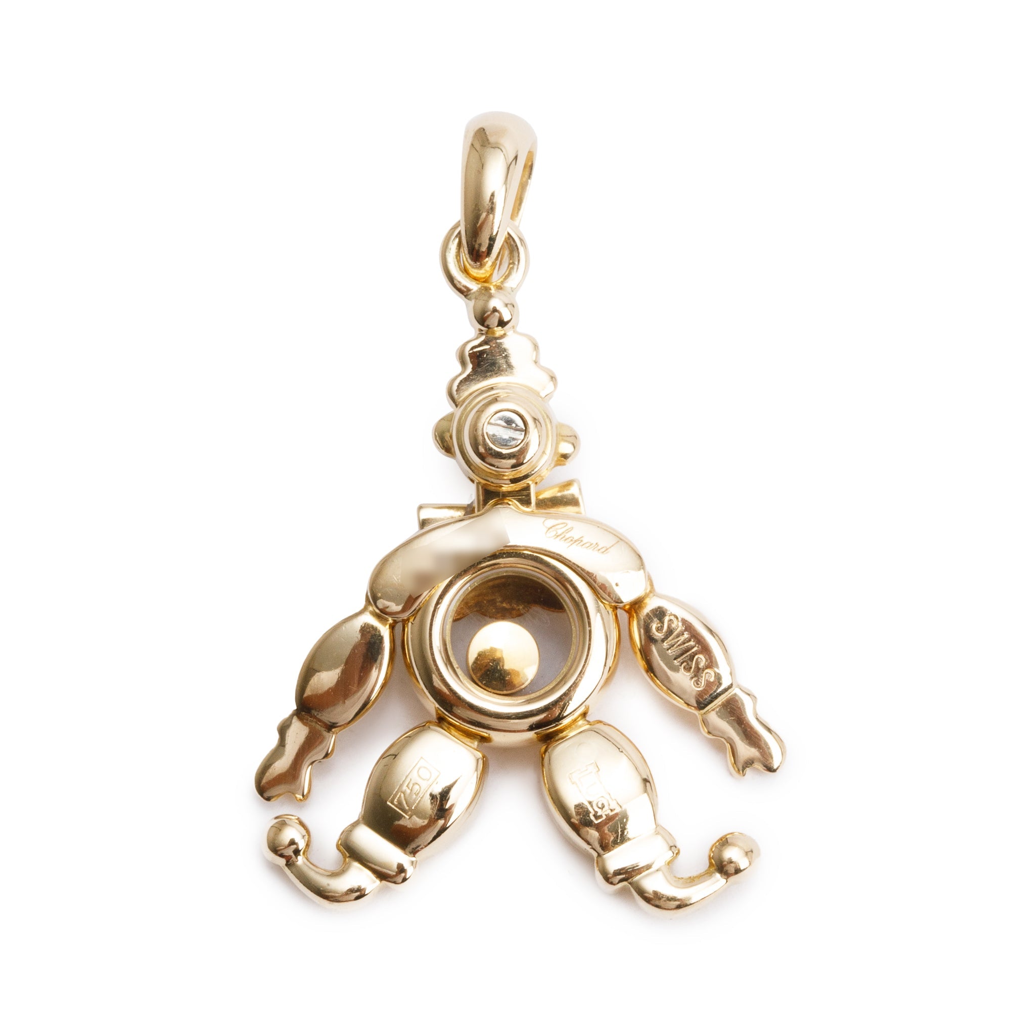Chopard 18k Yellow Gold Diamond Happy Clown Charm Pendant