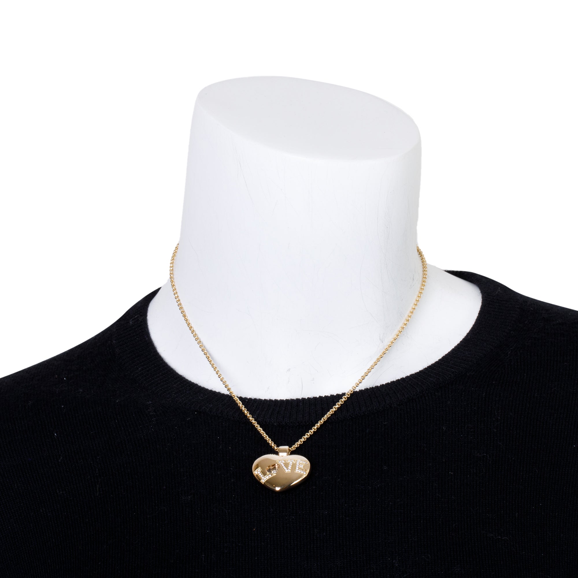 Chopard 18k Yellow Gold Diamond "Love" Heart Pendant Necklace