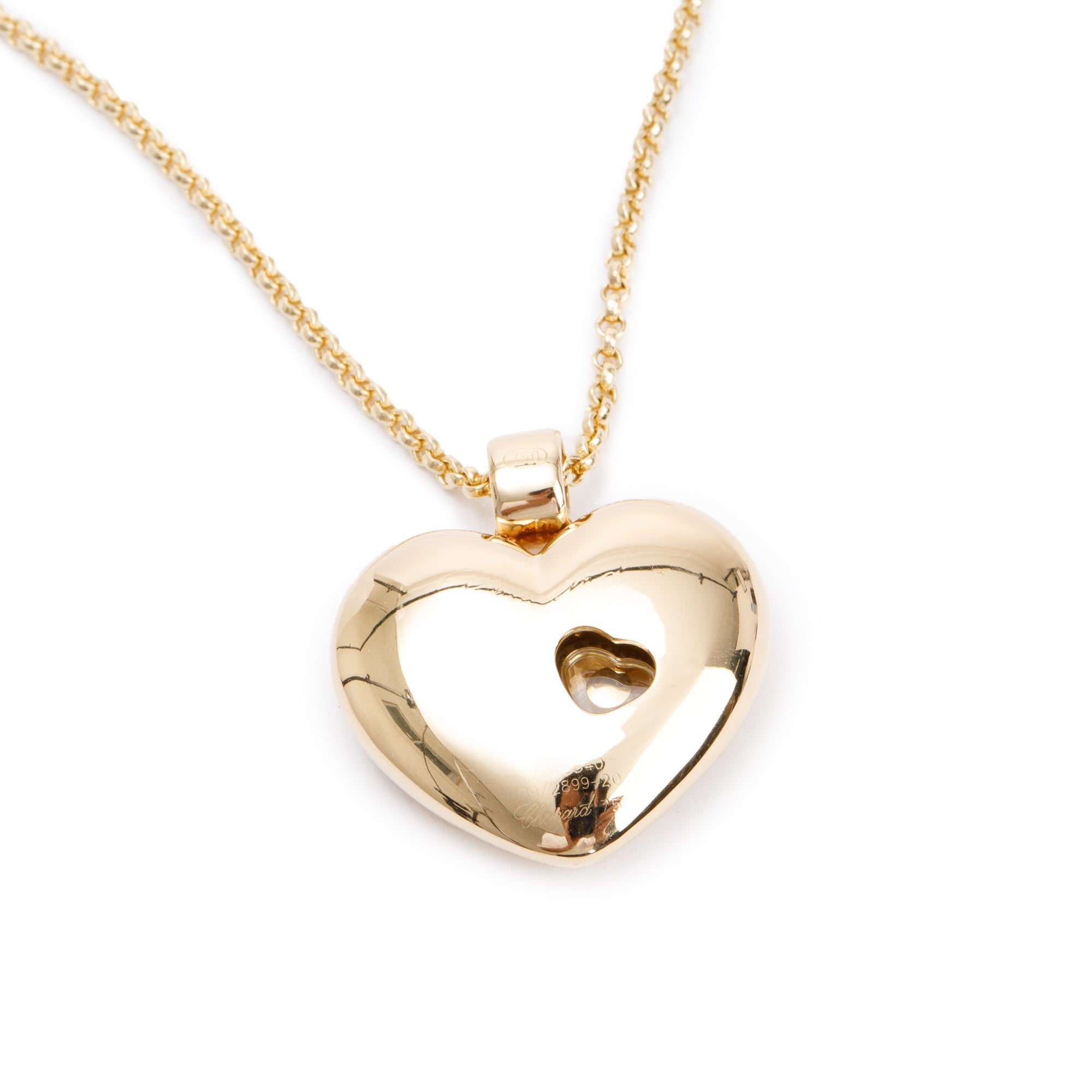 Chopard 18k Yellow Gold Diamond "Love" Heart Pendant Necklace