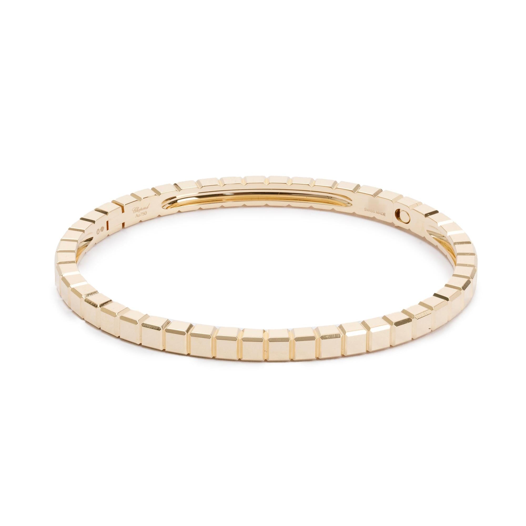 Chopard 18k Yellow Gold Ice Cube Wide Bangle w/ Box & Certificate