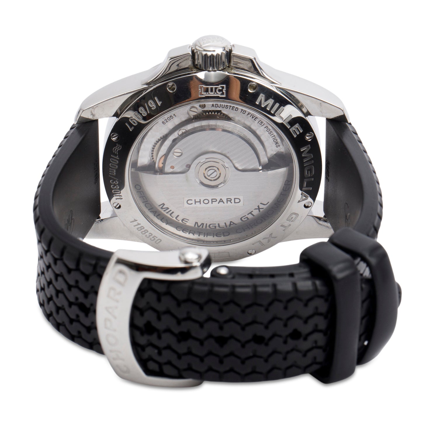 Chopard Stainless Steel Mille Miglia Gran Turismo Xl 44 MM Automatic Watch Black Dial