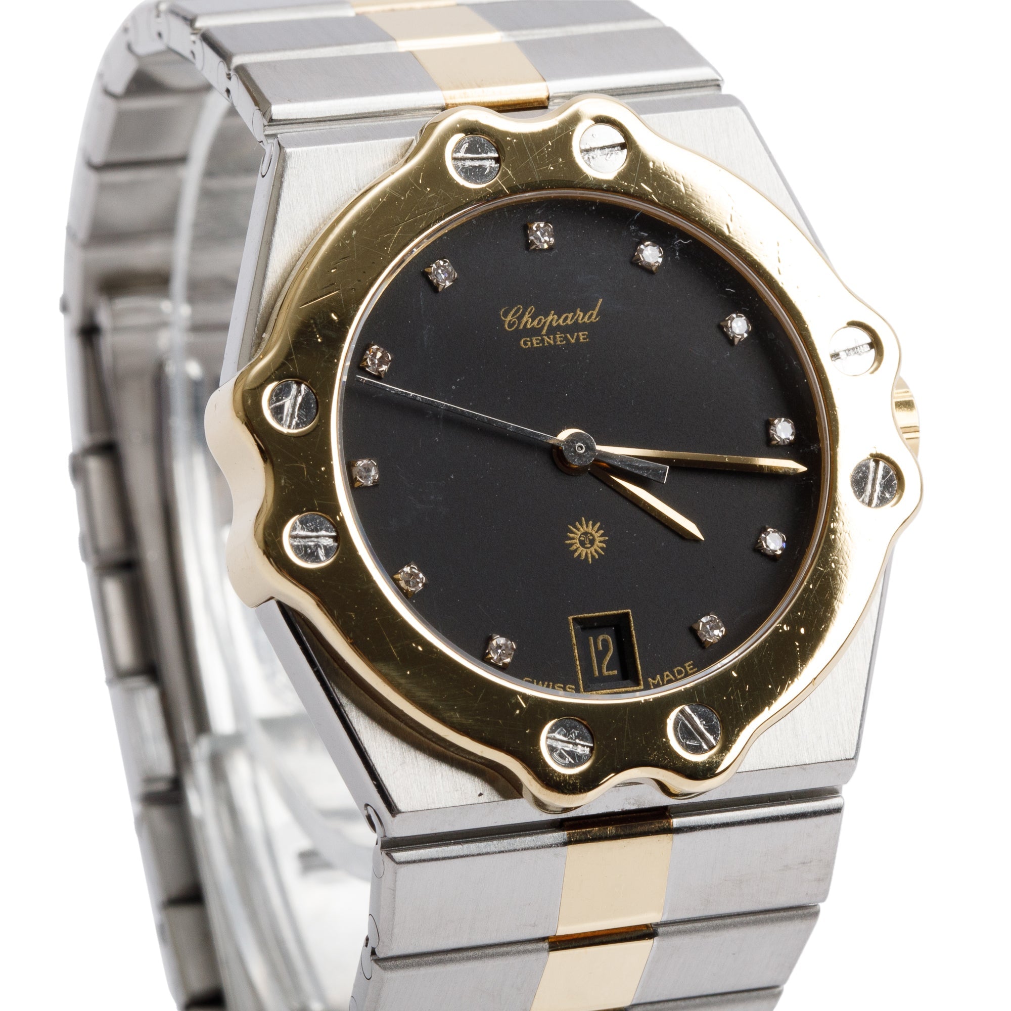 Chopard Stainless Steel & 18k Yellow Gold St.Moritz 32 MM Diamond Dial Watch