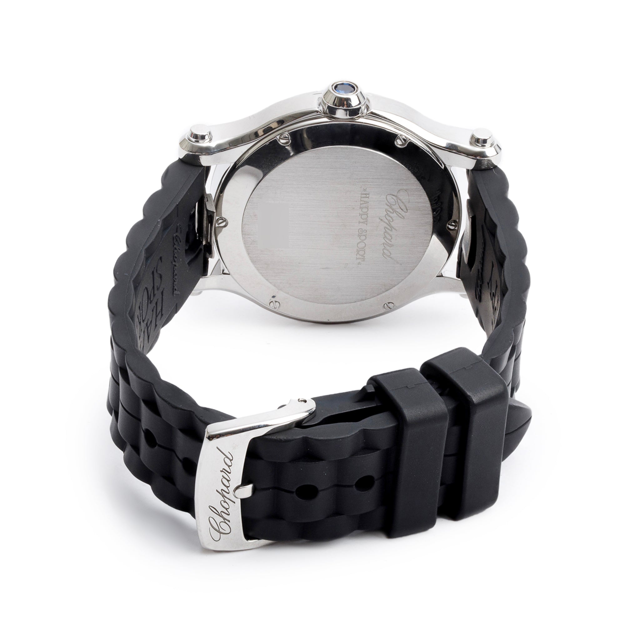Chopard Stainless Steel Diamond Happy Sport 36 MM Quartz Watch w/ Box, Papers & Extra Strap