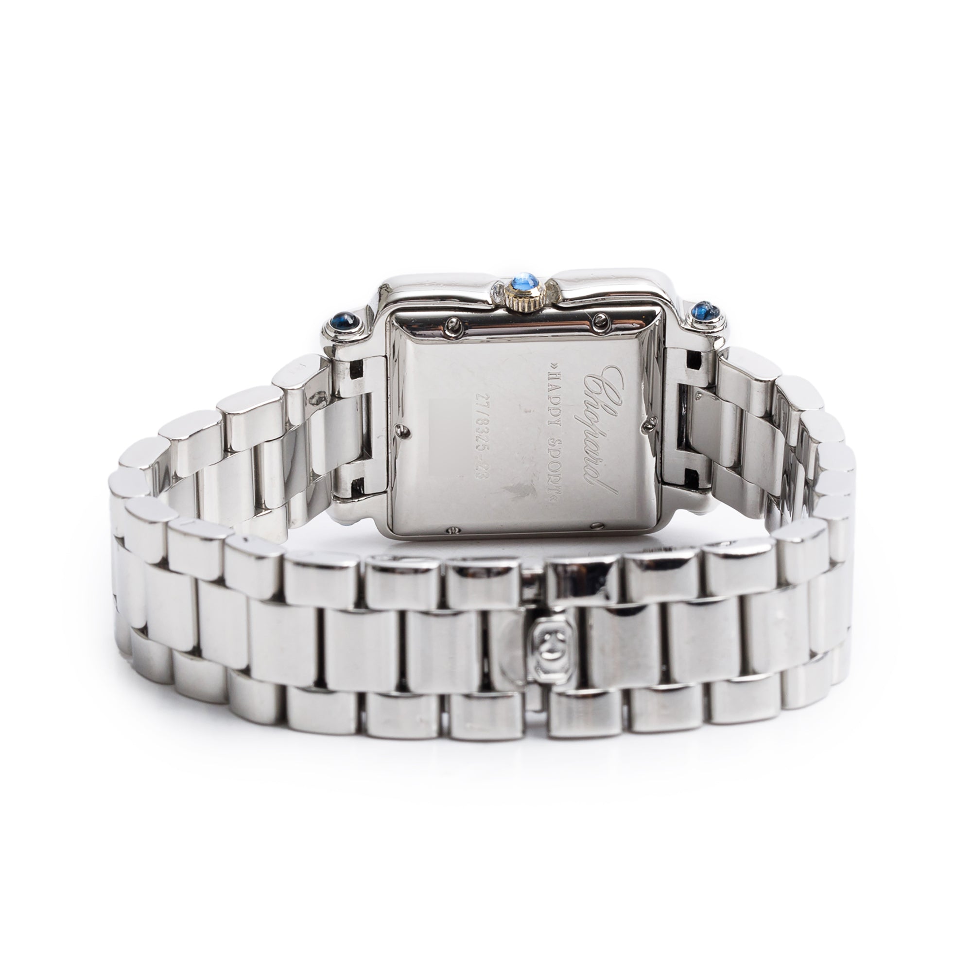 Chopard Stainless Steel Diamond Happy Sport Square Quartz Watch w/ Papers