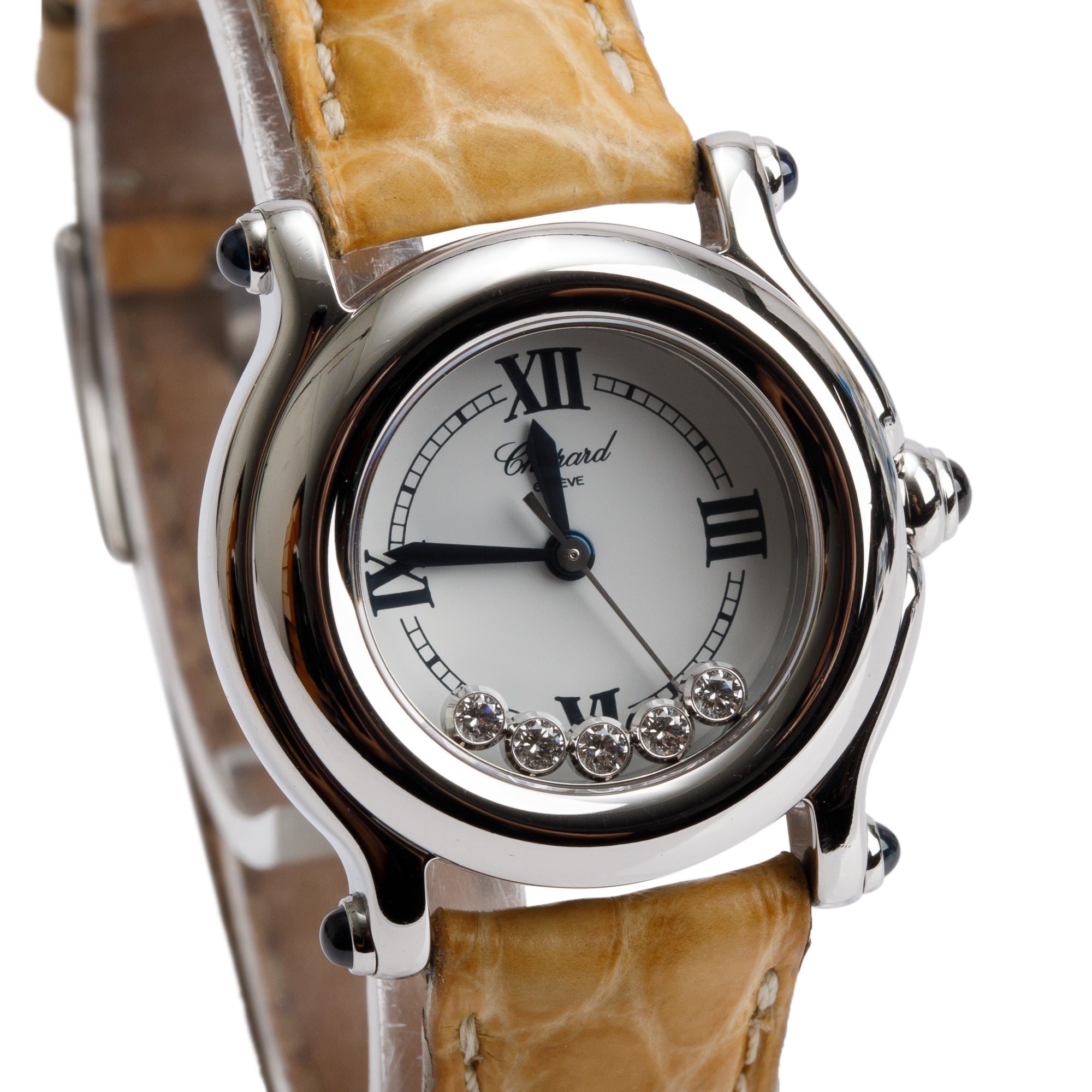 Chopard Stainless Steel Happy Sport Diamond 26 MM Quartz Watch w/ Box