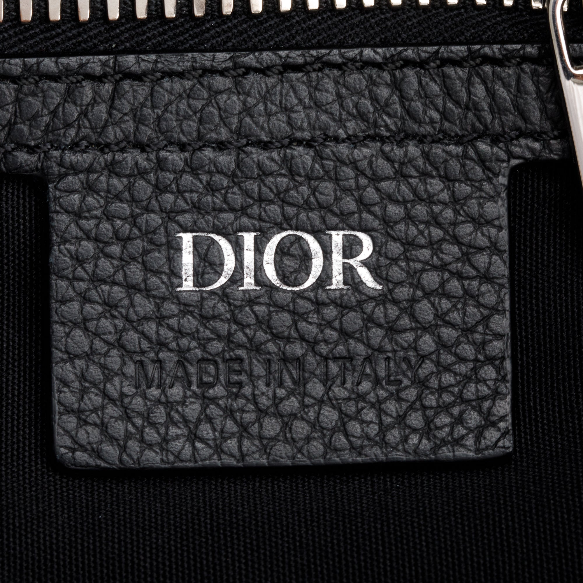 Christian 2020 Dior Black Leather Saddle Bag w/ Zip Pouch