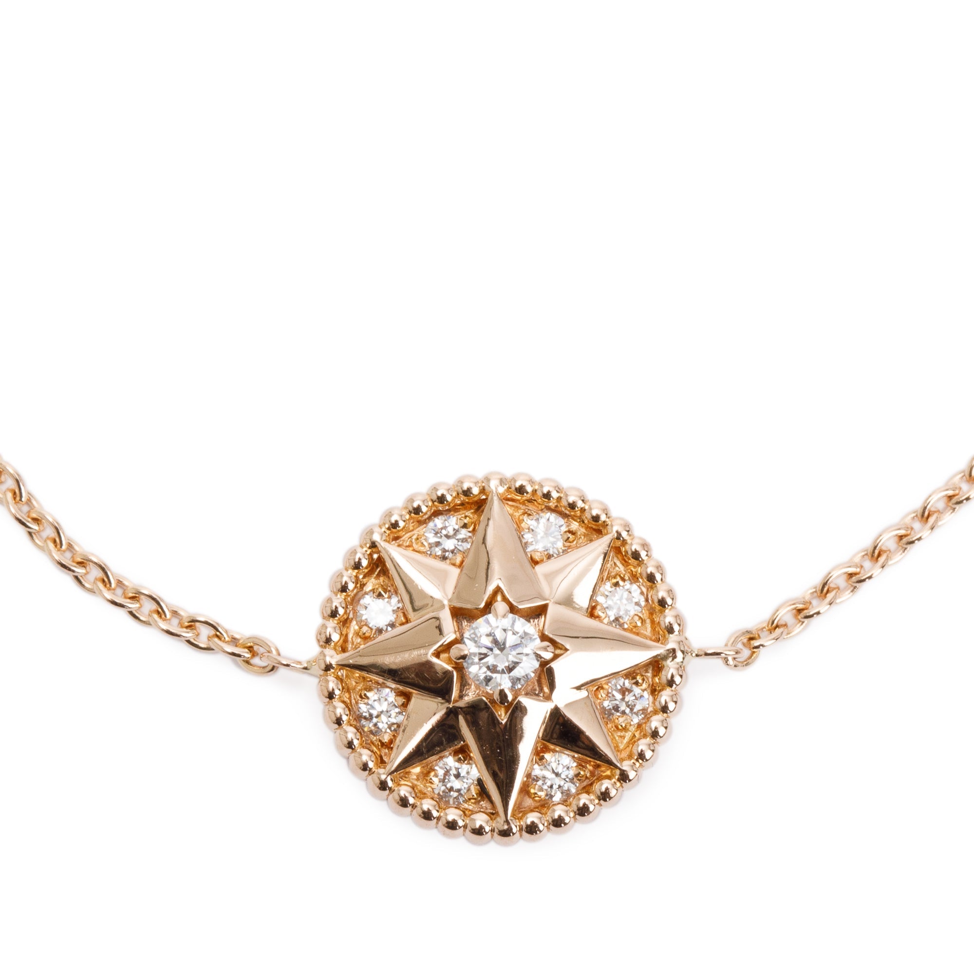 Christian Dior 18k Rose Gold Diamond Rose Des Vents Bracelet w/ Box & Receipt