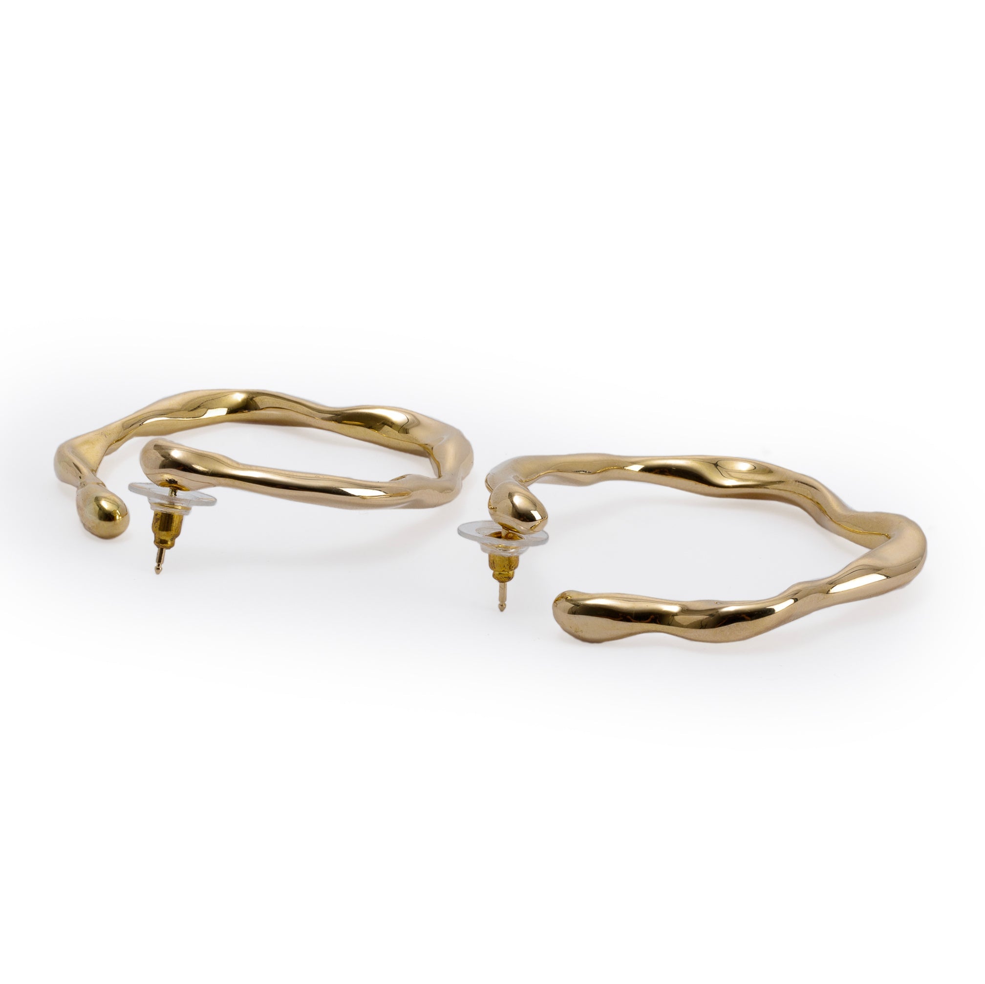 Christian Dior 18k Yellow Gold Nougat Hoop Earrings