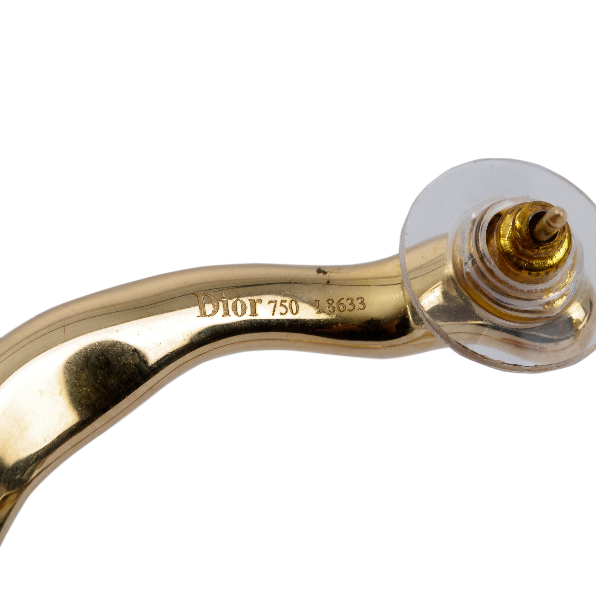 Christian Dior 18k Yellow Gold Nougat Hoop Earrings