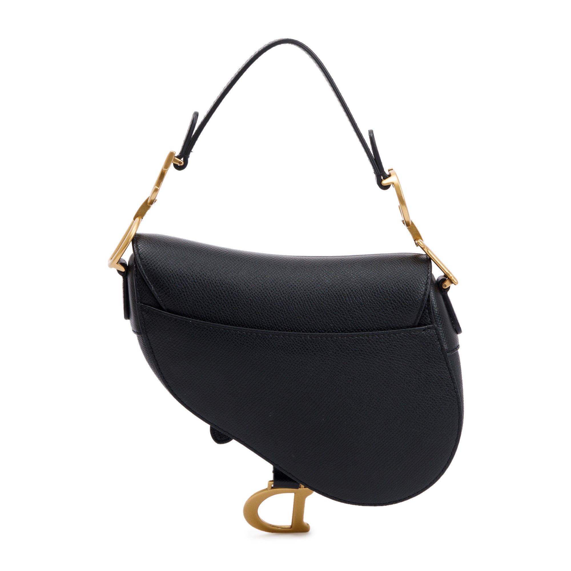 Christian Dior 2020 Black Calfskin Leather Mini Saddle Bag w/ Strap & Box