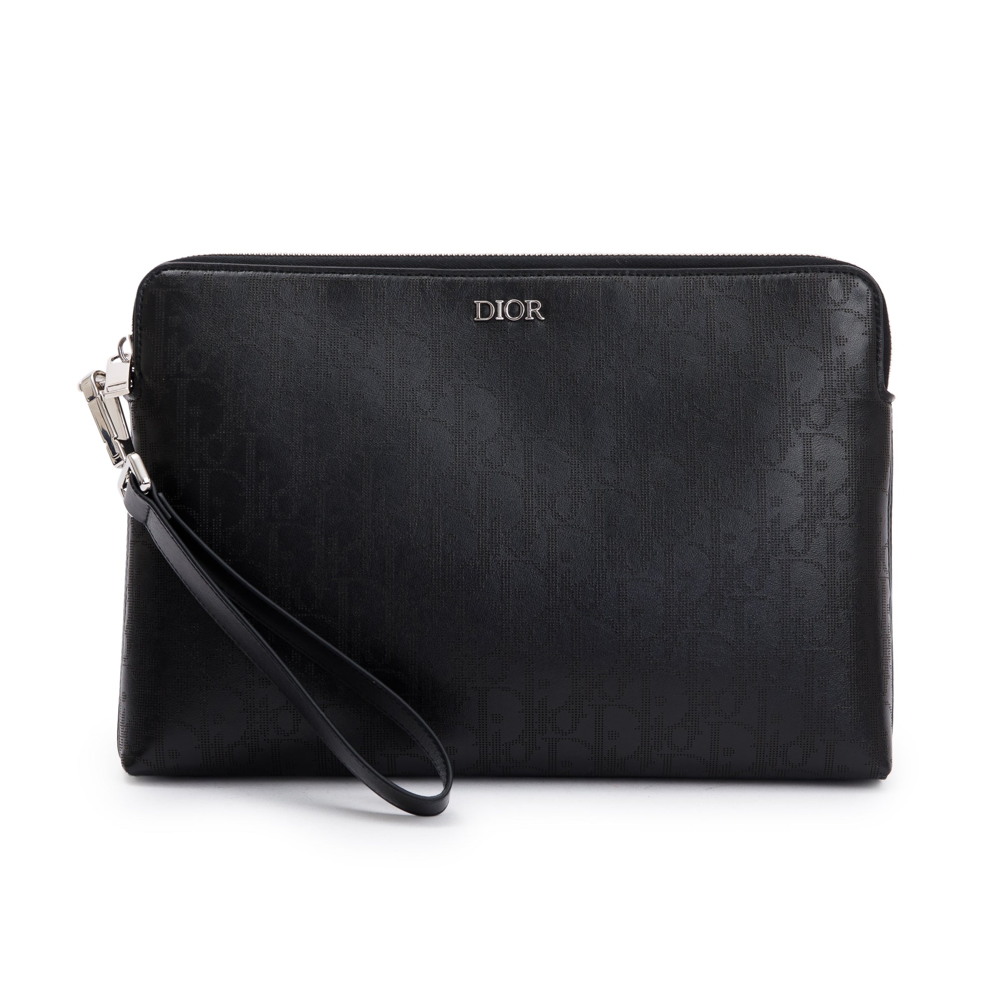 Christian Dior 2020 Black Oblique Galaxy Leather Pouch w/ Strap