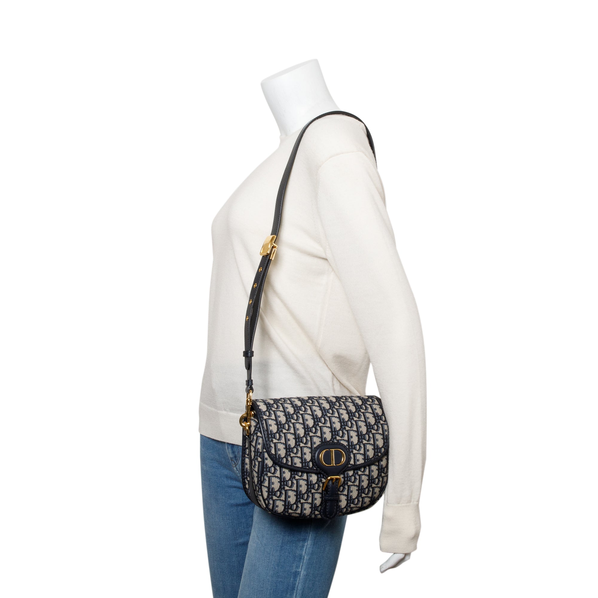 Christian Dior 2020 Blue Oblique Jacquard Medium Bobby Bag w/ Box, Receipt & Authenticity Card