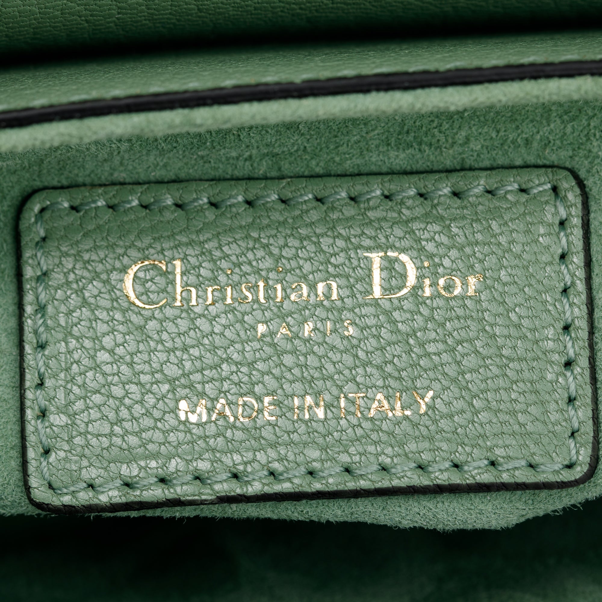 Christian Dior 2020 Green Calfskin Leather Mini Saddle Bag w/ Authenticity Card & Box