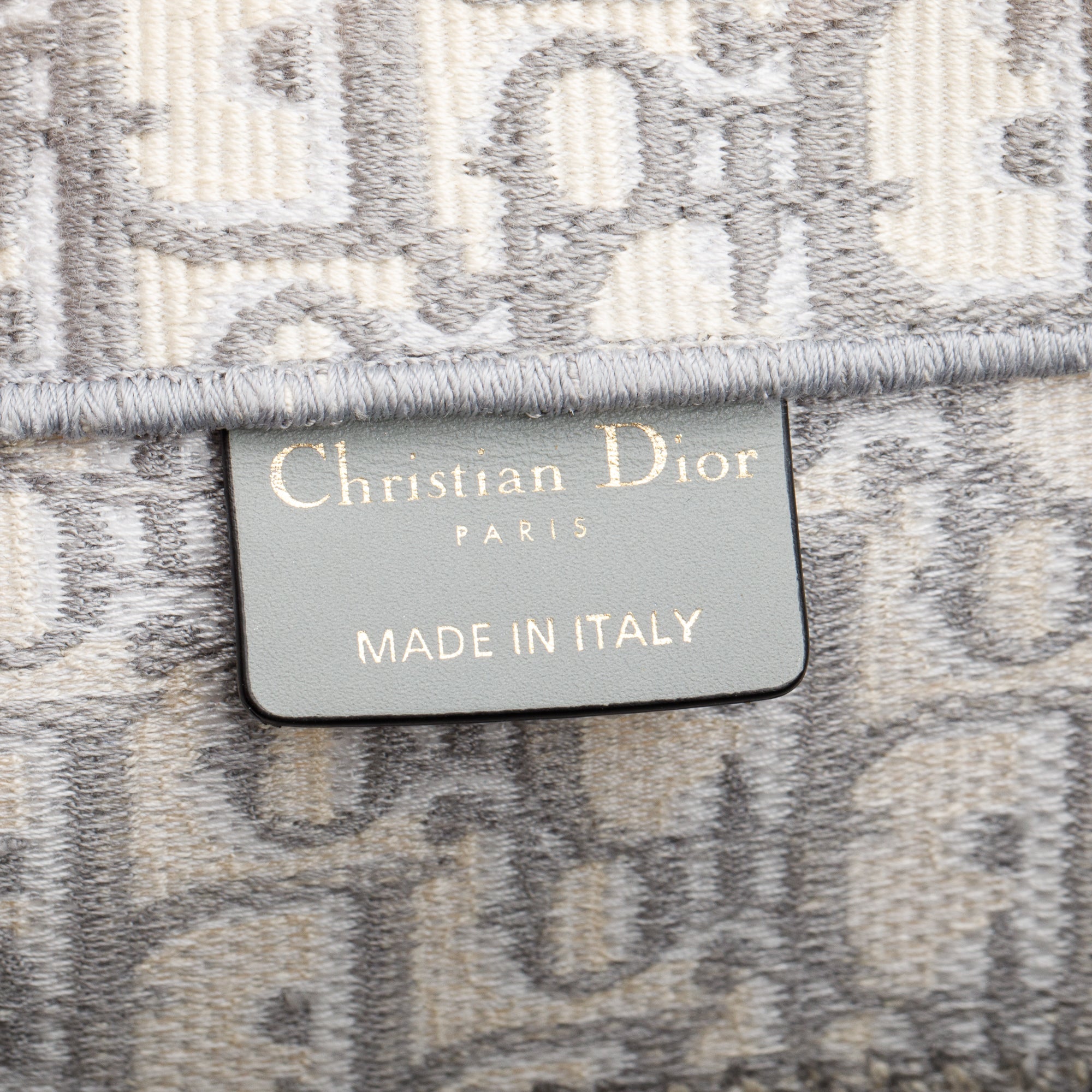 Christian Dior 2020 Grey Oblique Embossed Leather Medium Book Tote w/ Receipt