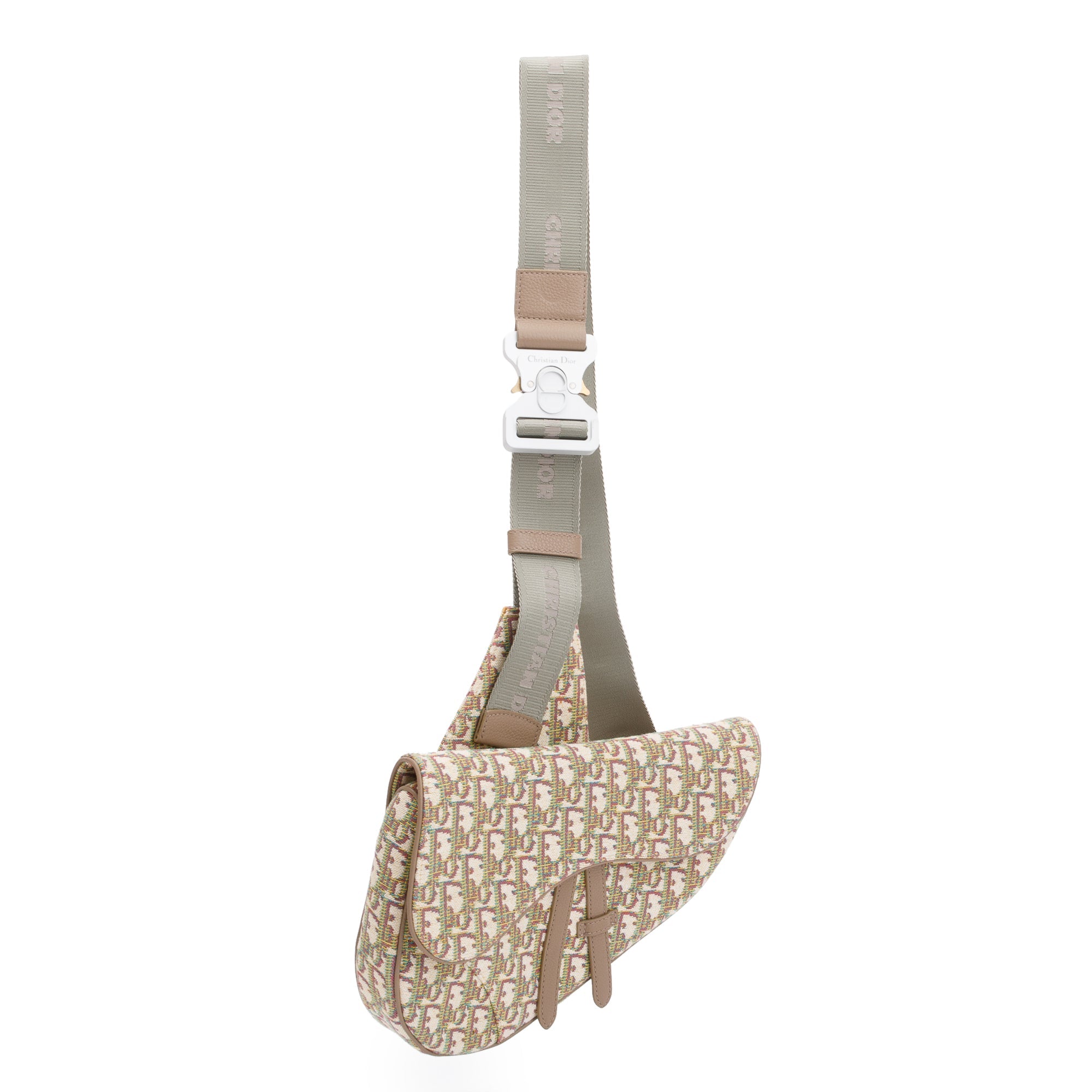 Christian Dior 2020 Multicolour Oblique Jacquard Saddle Bag