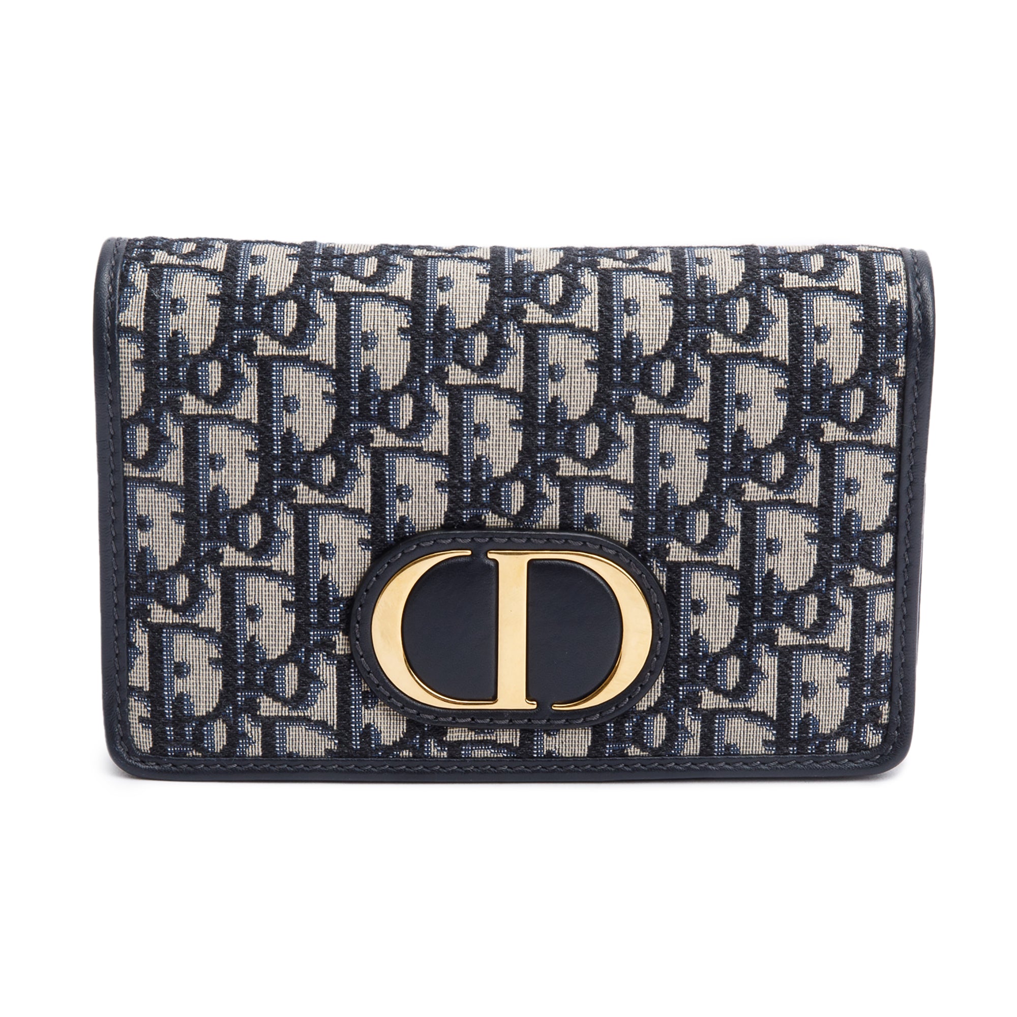 Christian Dior 2020 Navy Oblique 30 Montaigne 2-In-1 Pouch Bag w/ Box & Authenticity Card