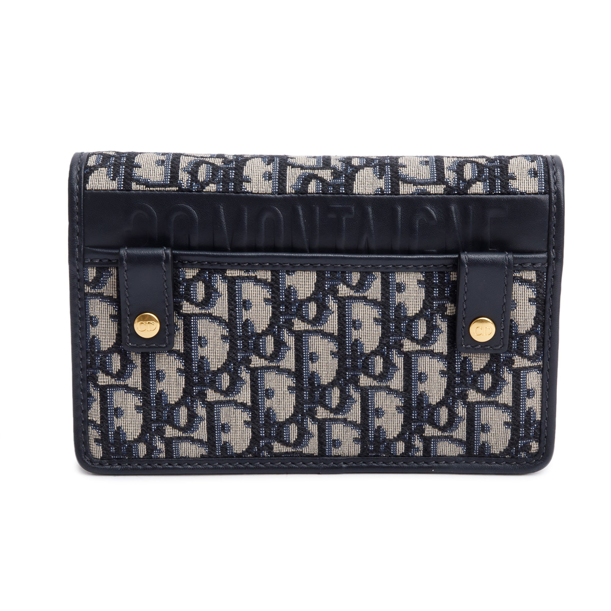 Christian Dior 2020 Navy Oblique 30 Montaigne 2-In-1 Pouch Bag w/ Box & Authenticity Card