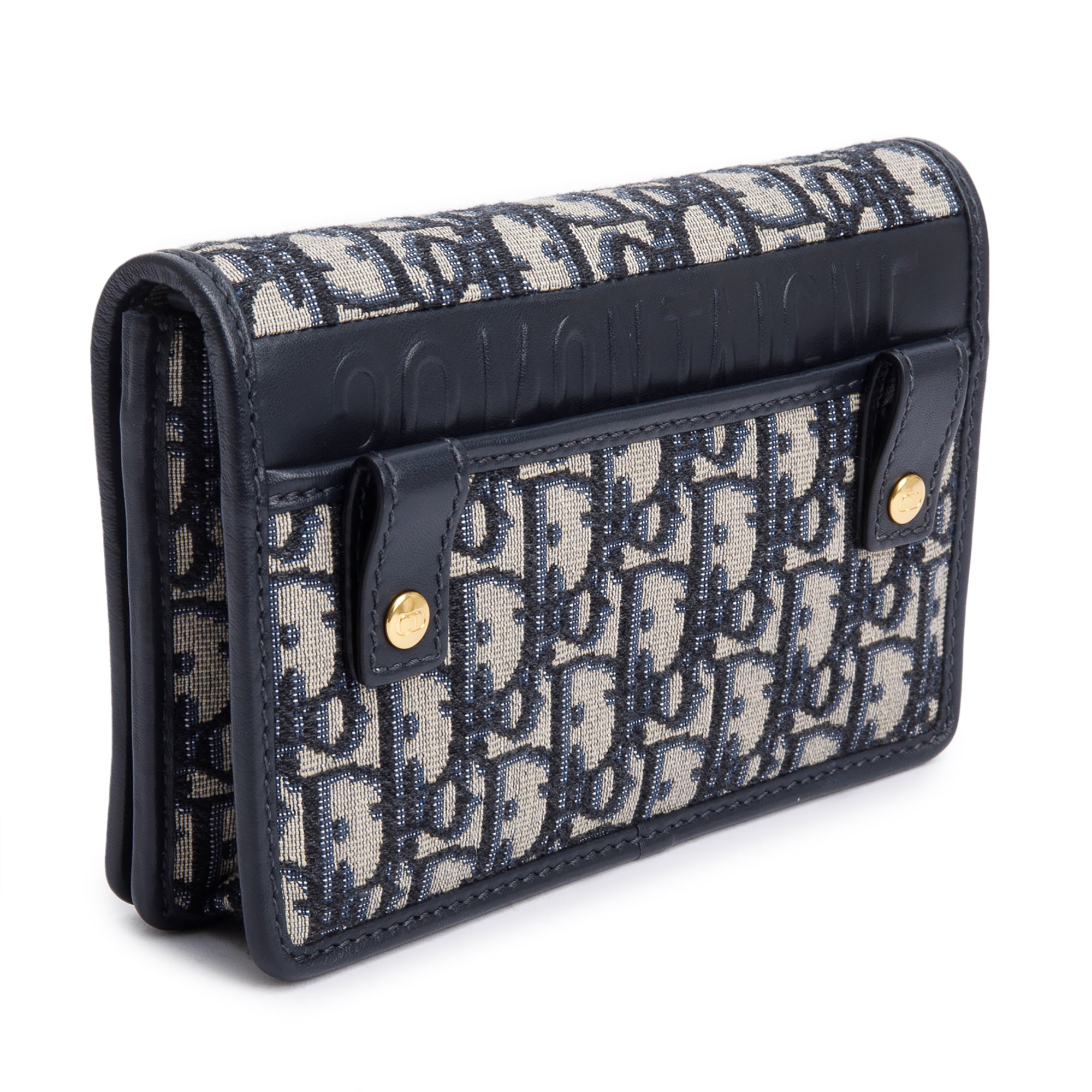 Christian Dior 2020 Navy Oblique 30 Montaigne 2-In-1 Pouch Bag w/ Box & Authenticity Card