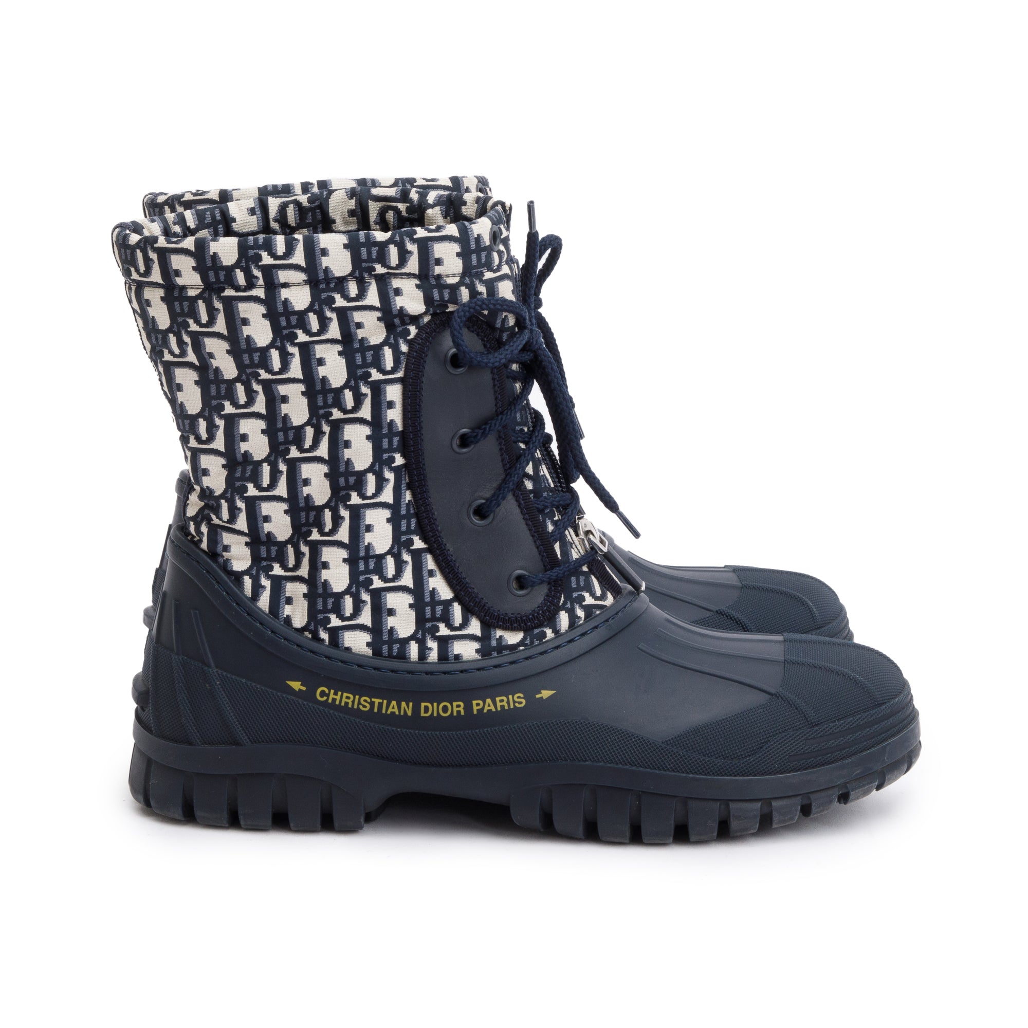 Christian Dior 2020 Navy Oblique Nylon D-Venture Combat Boot, Size 40.5