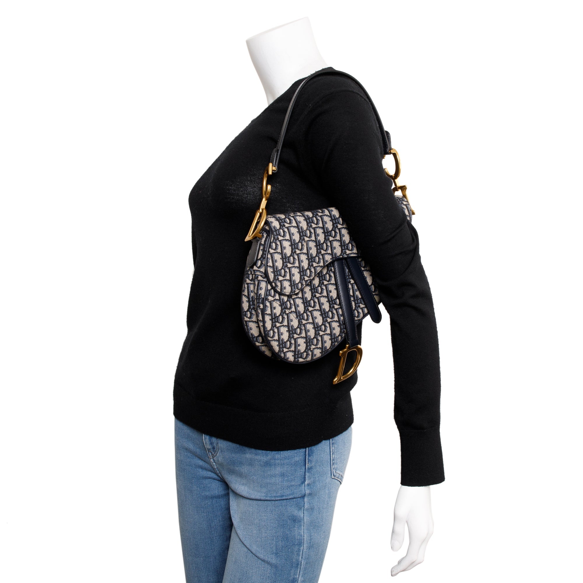 Christian Dior 2020 Oblique Medium Saddle Bag w/ Authenticity Card