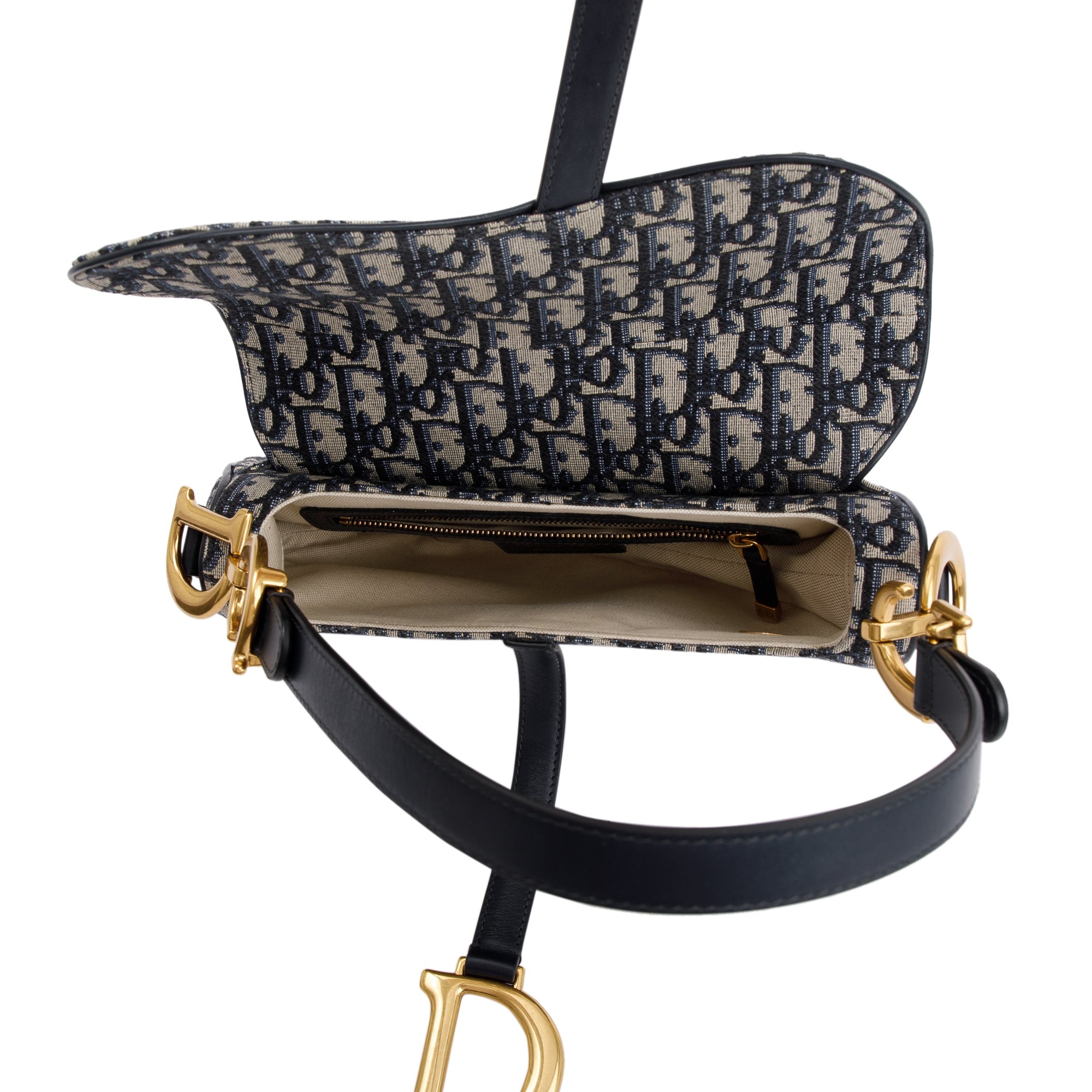 Christian Dior 2020 Oblique Medium Saddle Bag w/ Authenticity Card