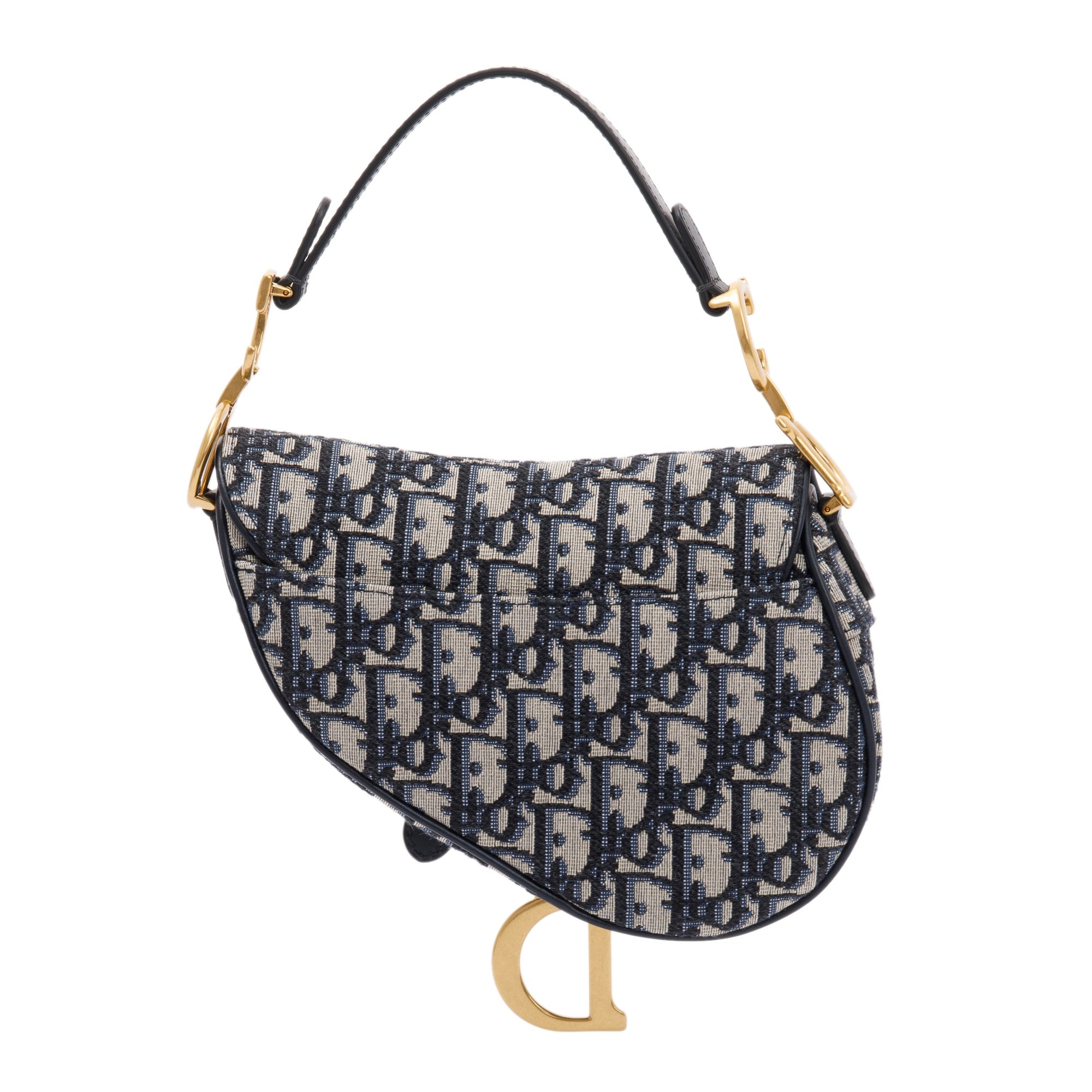 Christian Dior 2020 Oblique Mini Saddle Bag w/ Shoulder Strap