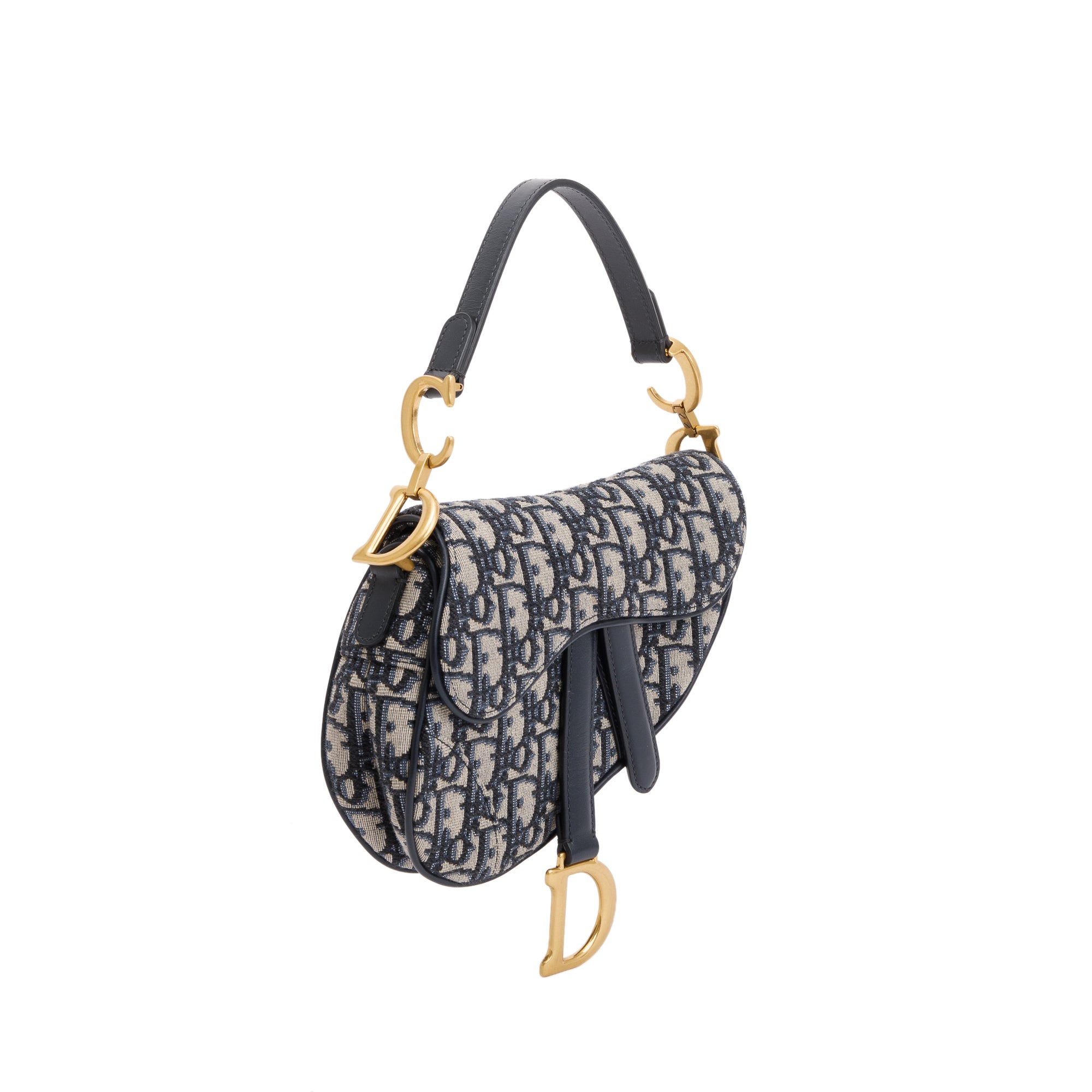 Christian Dior 2020 Oblique Mini Saddle Bag w/ Shoulder Strap