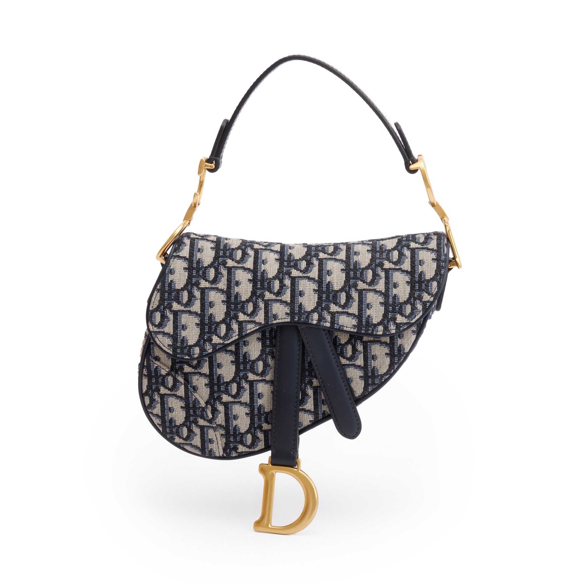 Christian Dior 2020 Oblique Mini Saddle Bag w/ Shoulder Strap w/ Box