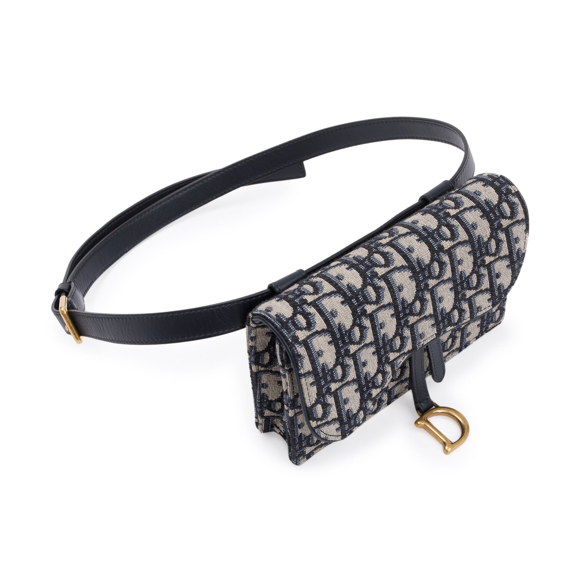 Christian Dior 2020 Oblique Saddle Belt Pouch w/ Box & Authenticity Card